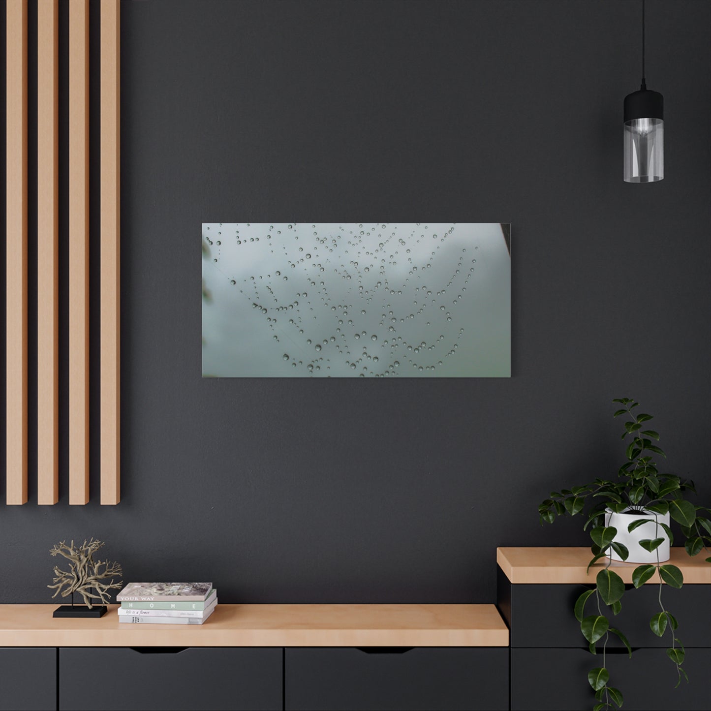 Canvas Print - Morning Dew on Spider Web Photo