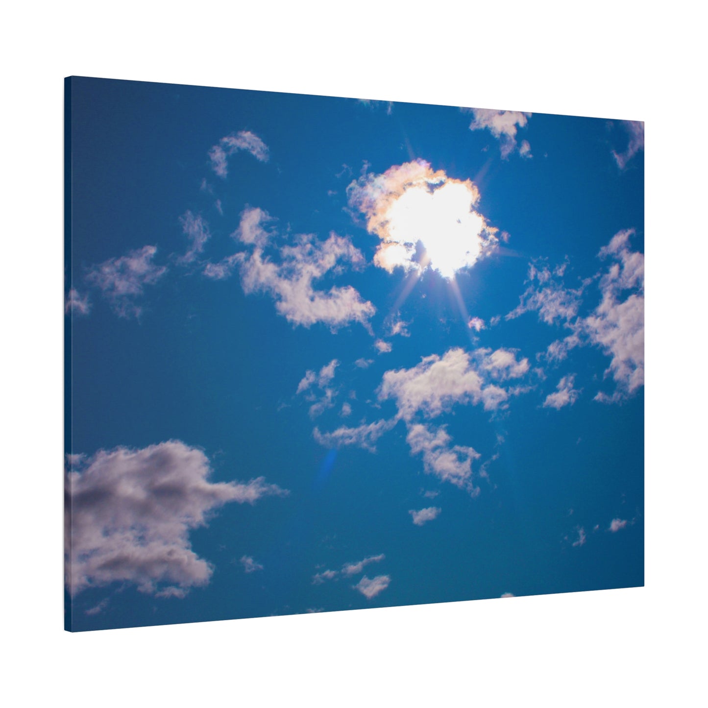 Canvas Wall Art - Blue Sky and Shining Clouds Picture
