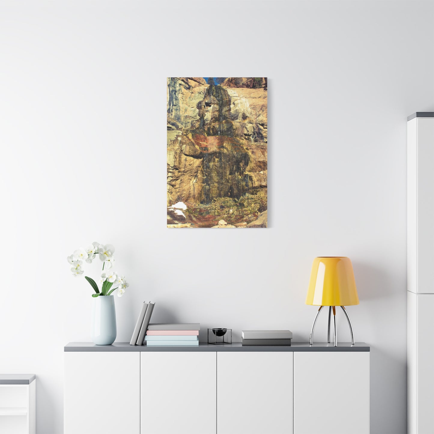 Canvas Wall Art - Mossy Waterfall Photo