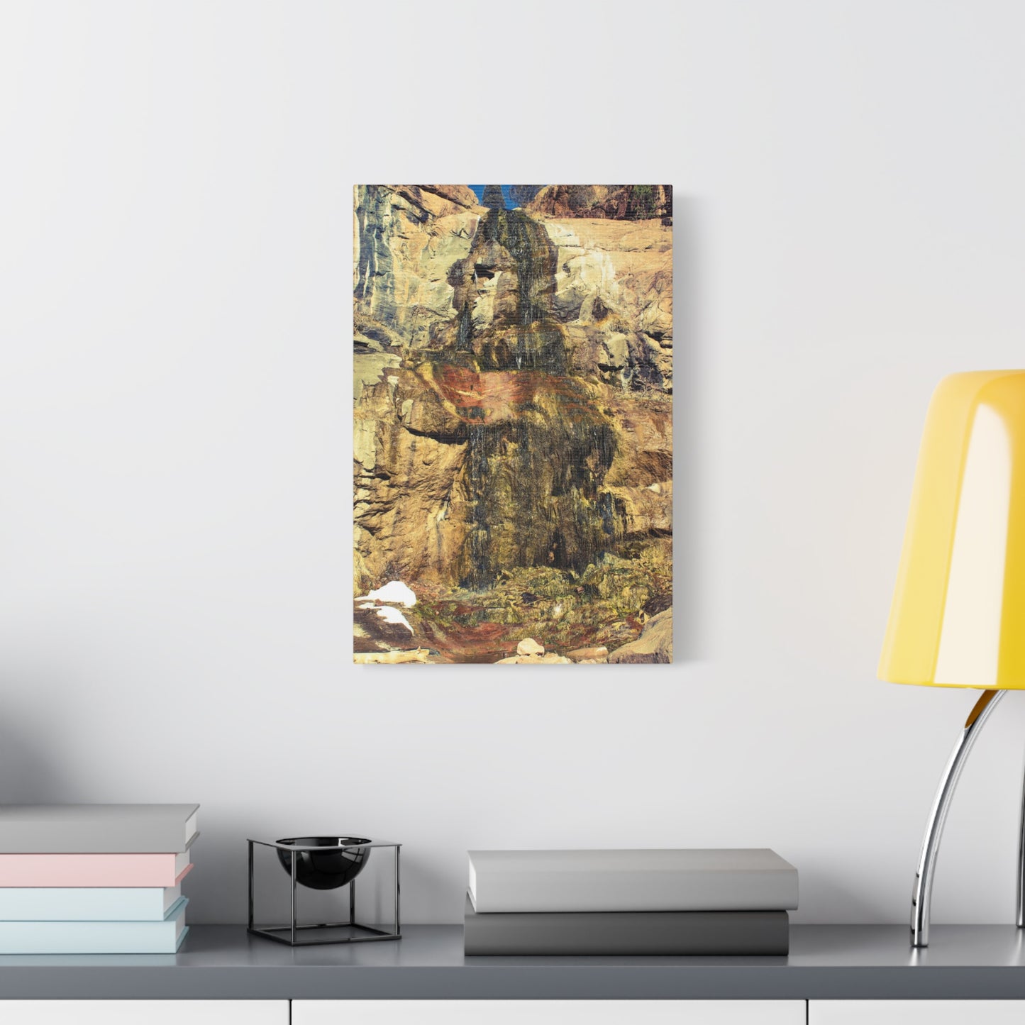 Canvas Wall Art - Mossy Waterfall Photo