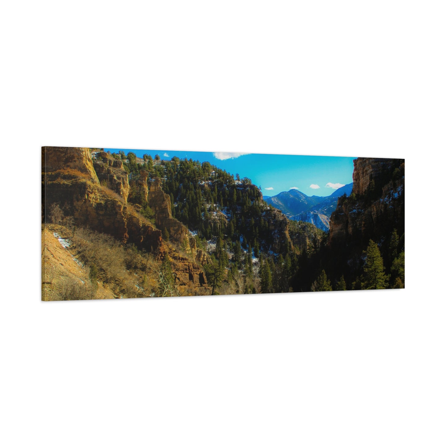 Canvas Art Print - Valley with Trees and Blue Sky Photography