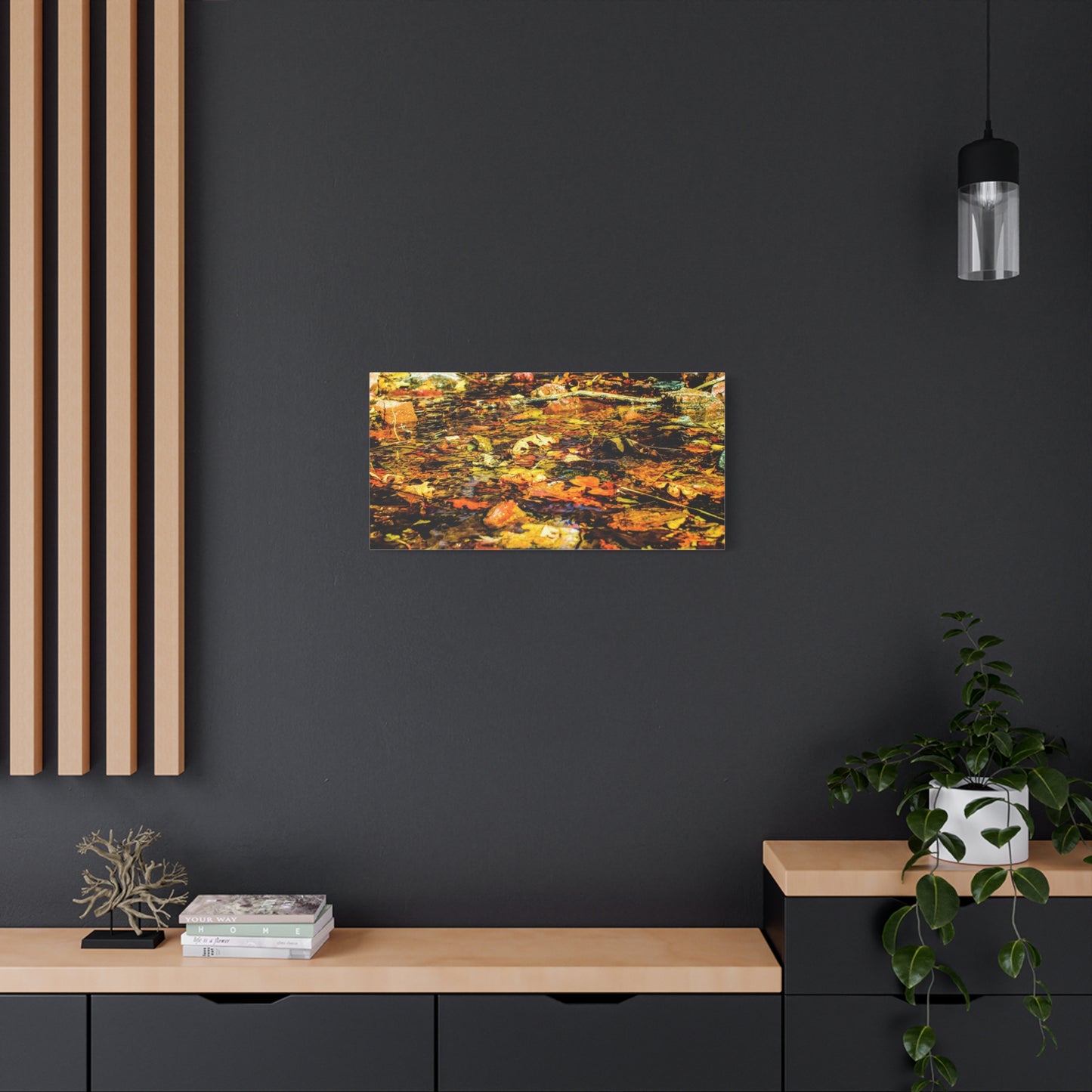 Canvas Print - Fall Leaves in Quiet Stream Photography