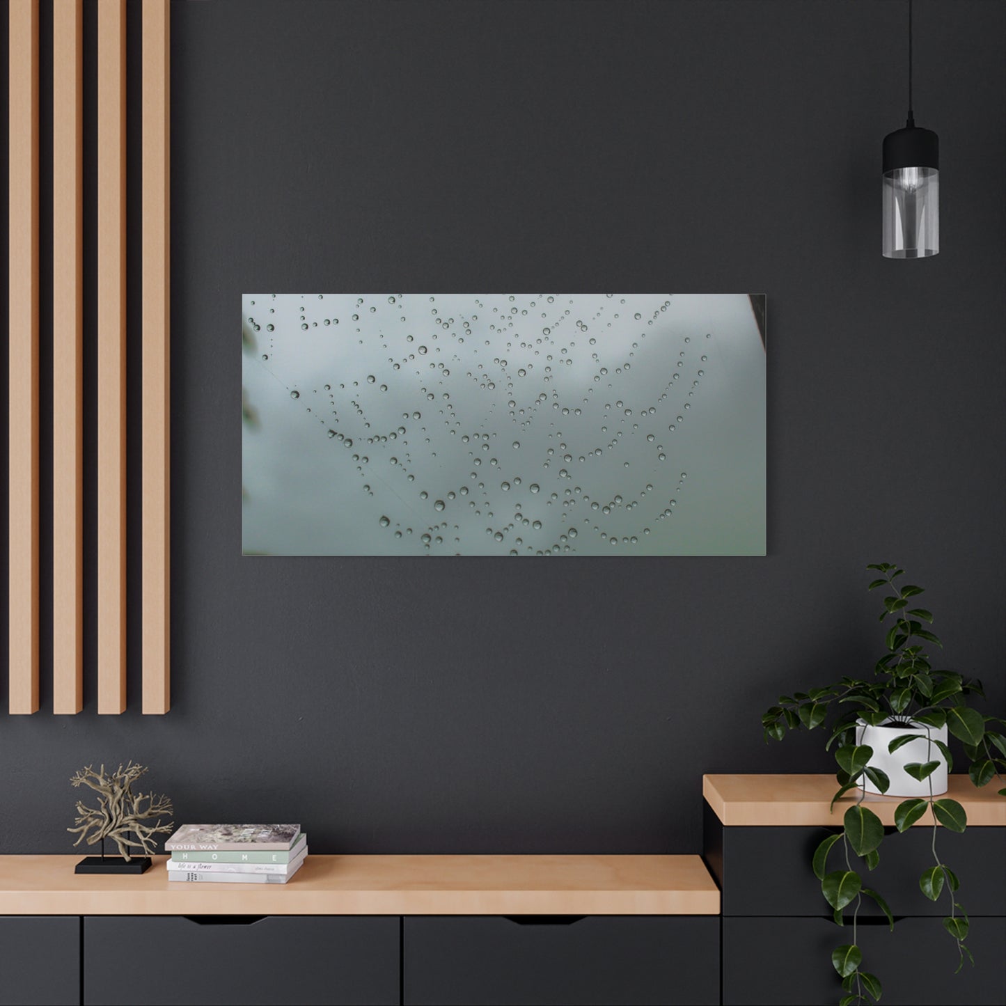 Canvas Print - Morning Dew on Spider Web Photo
