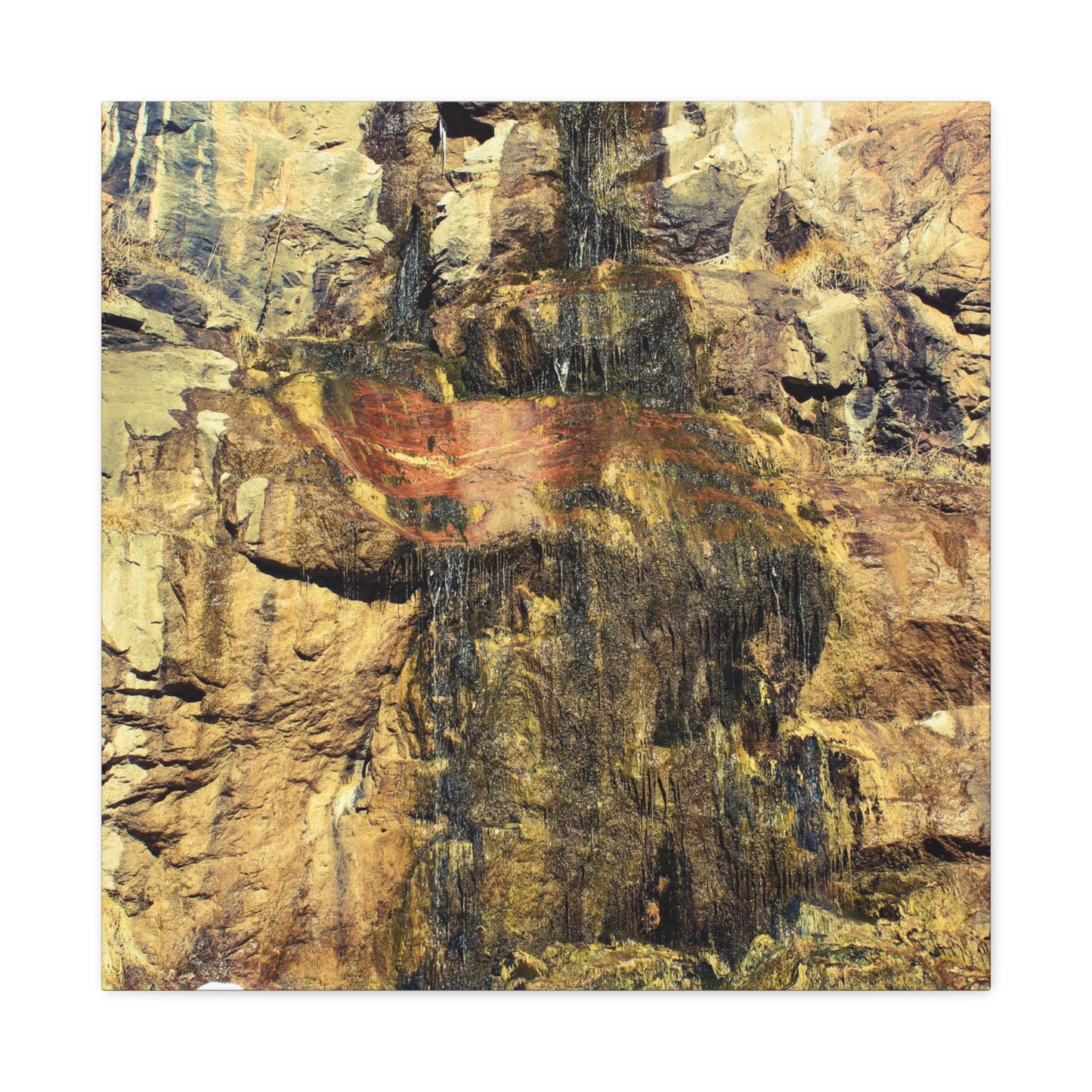 Canvas Wall Art - Mossy Waterfall Photo