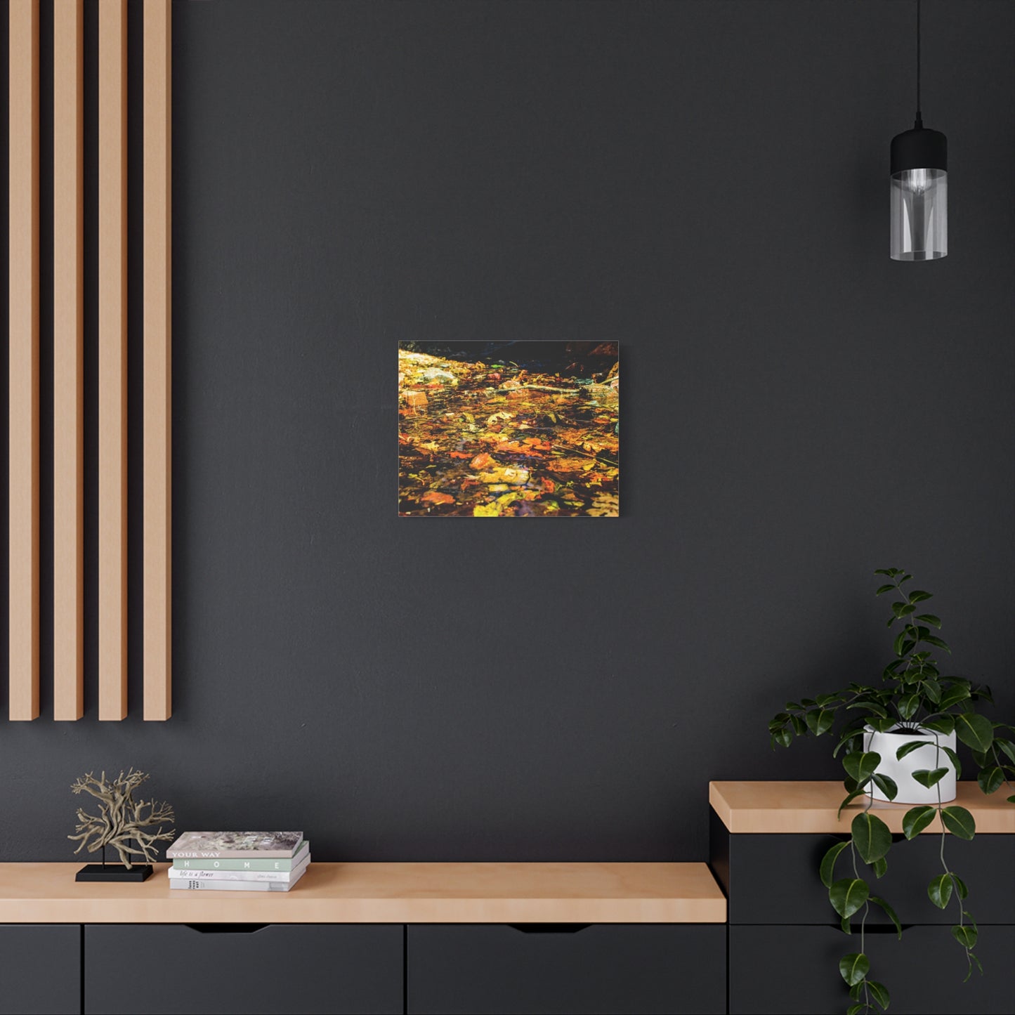 Canvas Print - Fall Leaves in Quiet Stream Photography