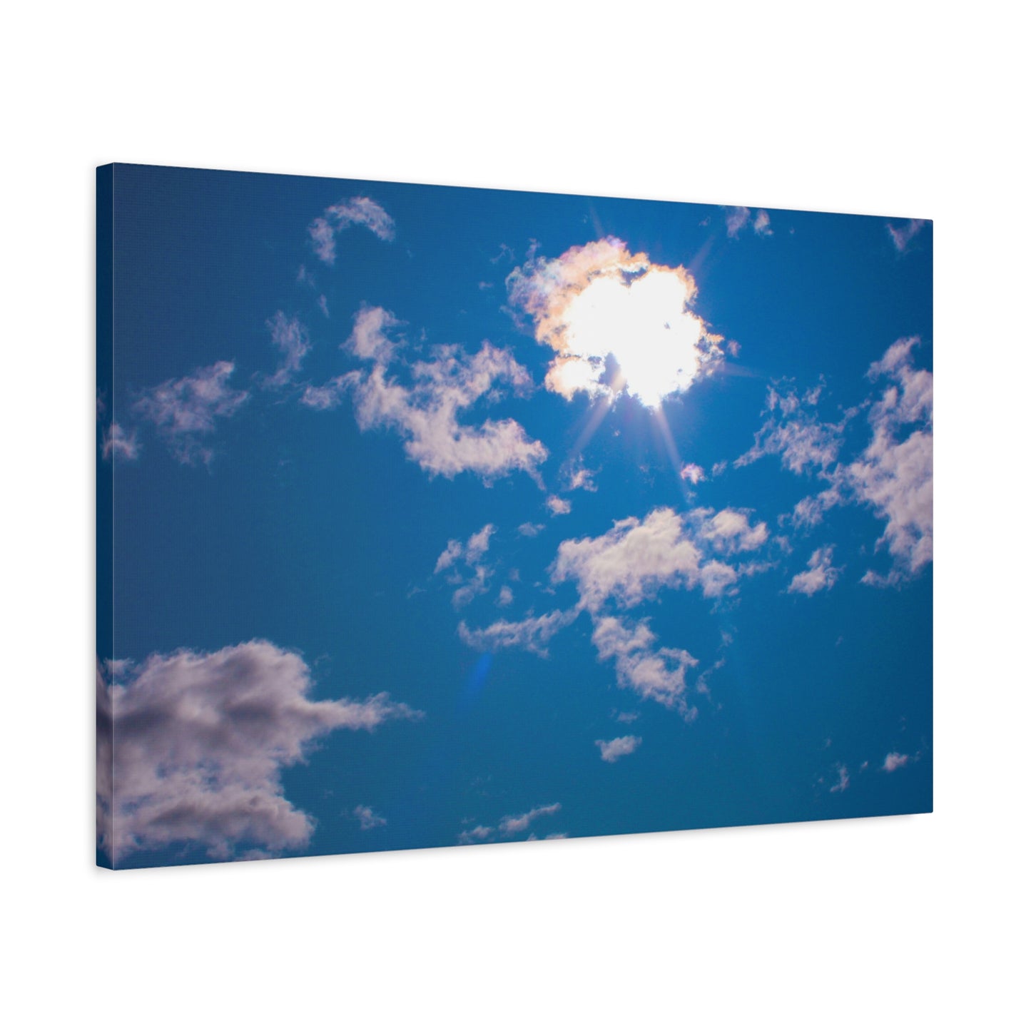 Canvas Wall Art - Blue Sky and Shining Clouds Picture