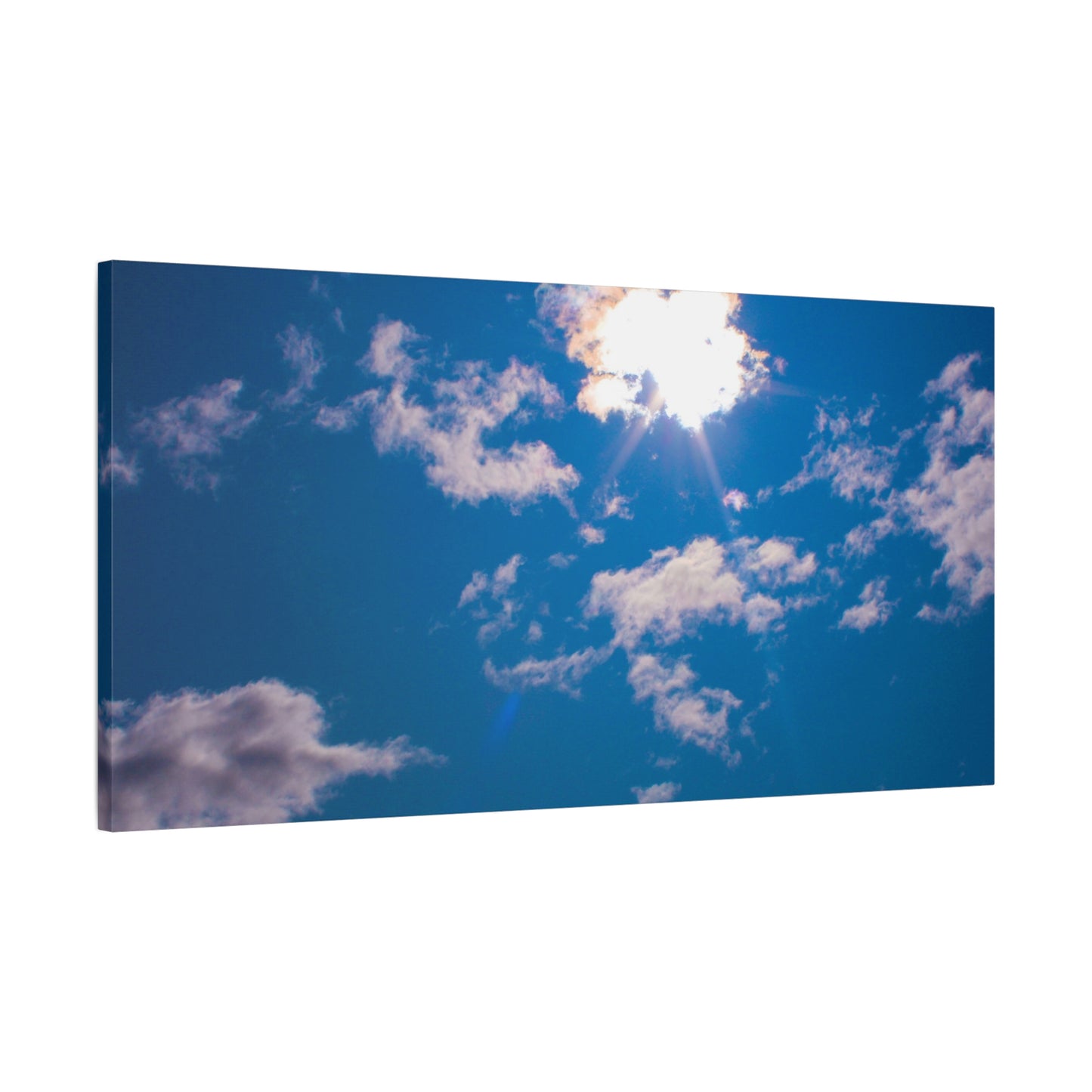 Canvas Wall Art - Blue Sky and Shining Clouds Picture