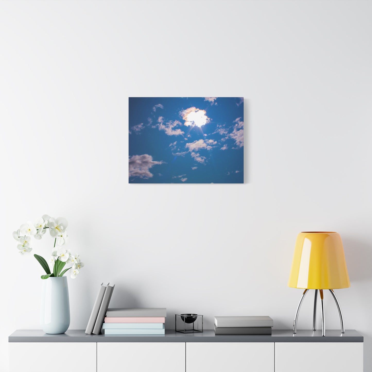 Canvas Wall Art - Blue Sky and Shining Clouds Picture
