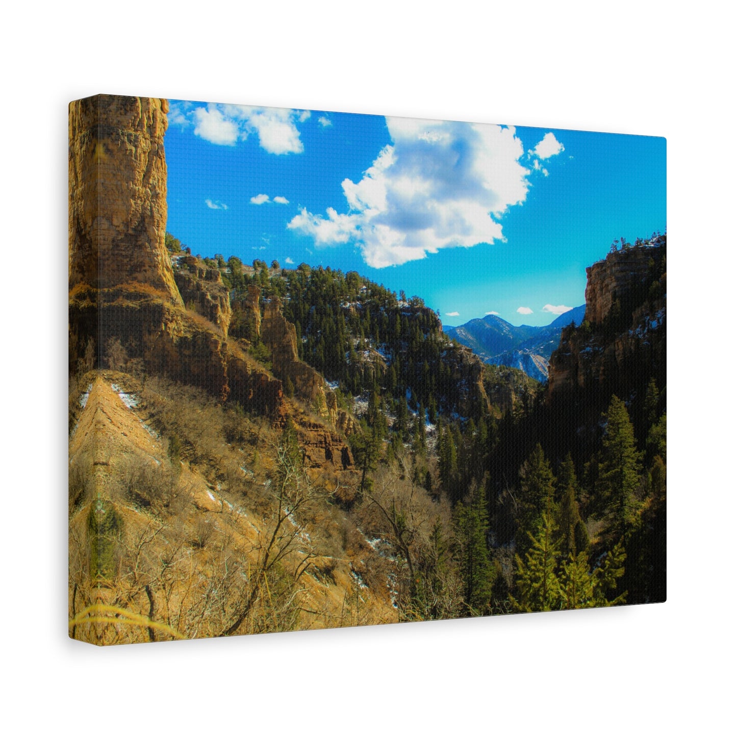 Canvas Art Print - Valley with Trees and Blue Sky Photography