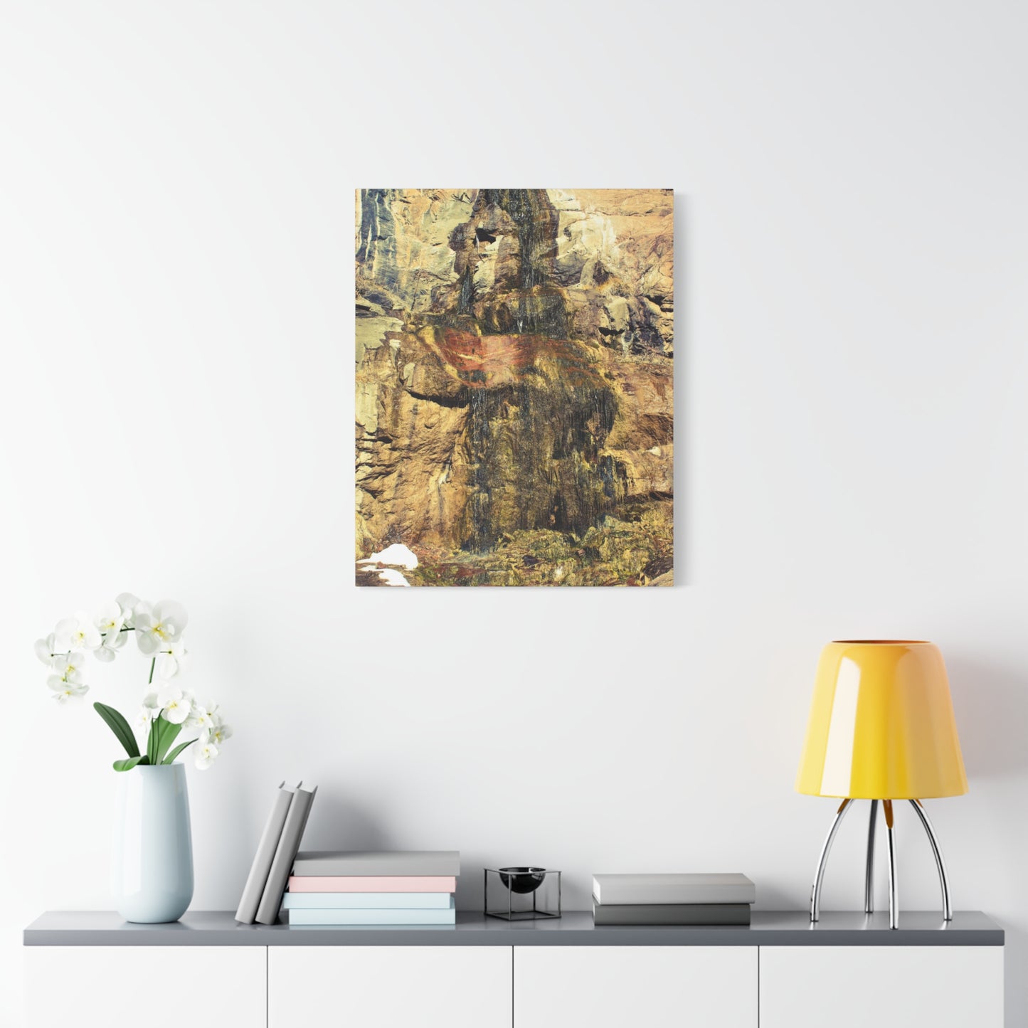 Canvas Wall Art - Mossy Waterfall Photo