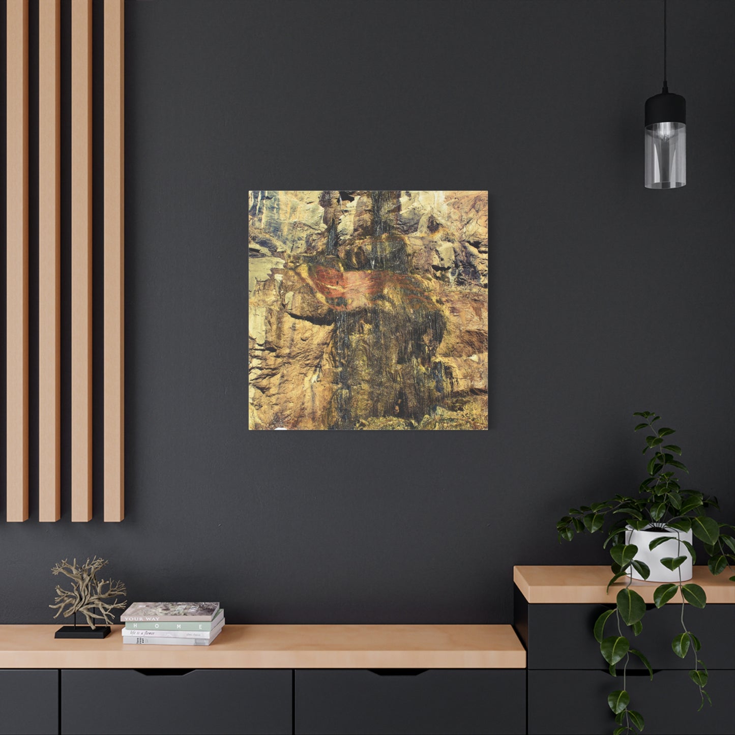 Canvas Wall Art - Mossy Waterfall Photo