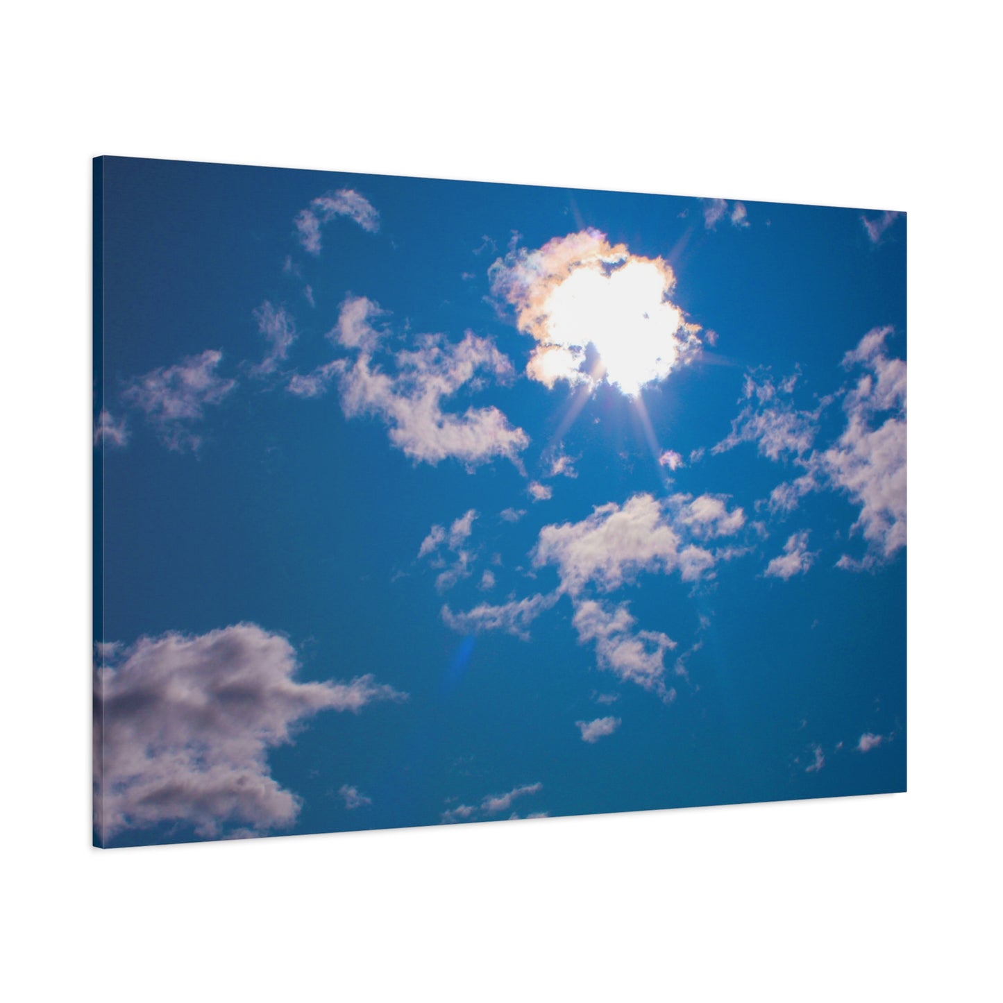 Canvas Wall Art - Blue Sky and Shining Clouds Picture