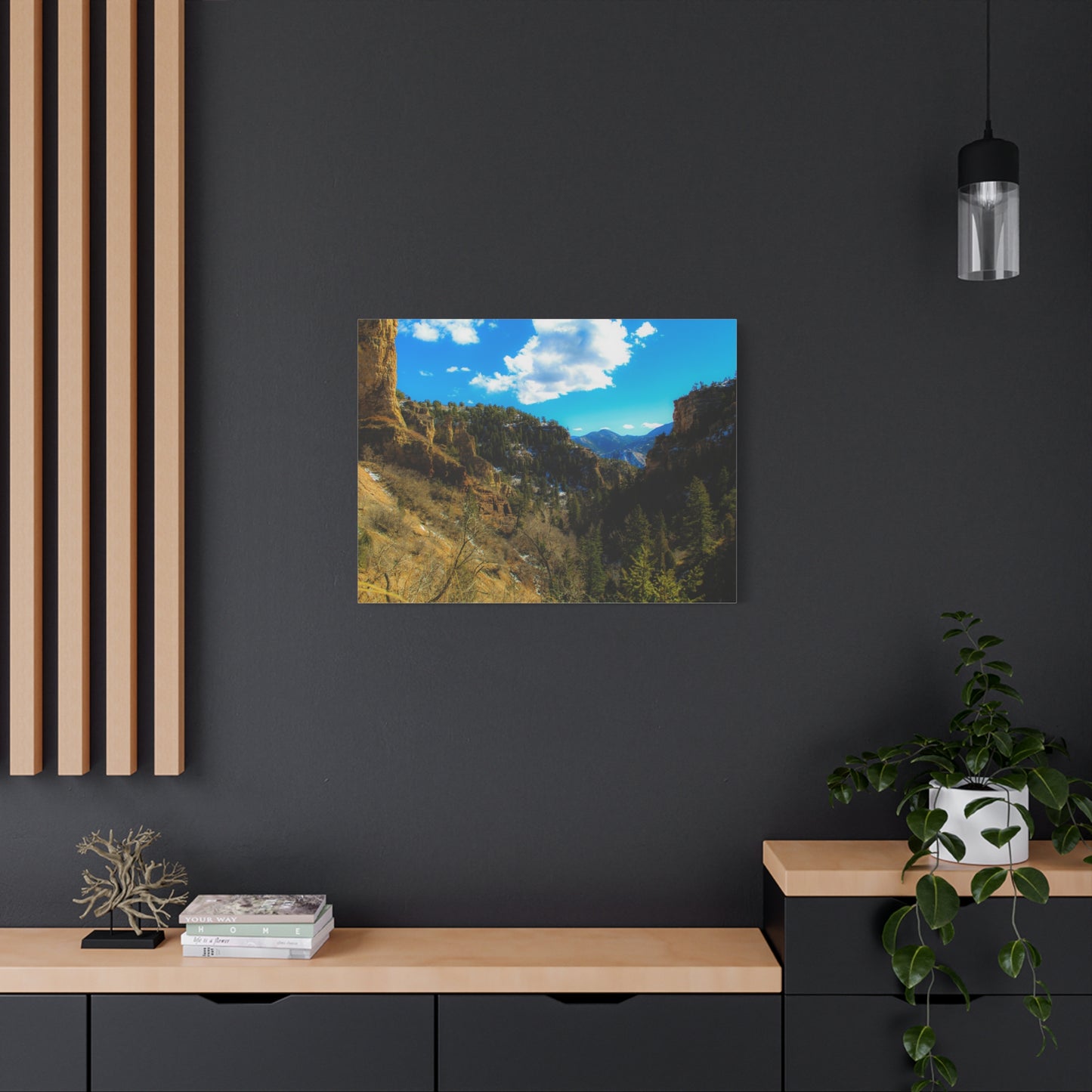 Canvas Art Print - Valley with Trees and Blue Sky Photography