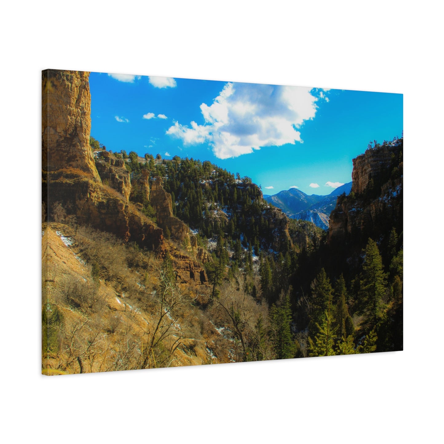 Canvas Art Print - Valley with Trees and Blue Sky Photography