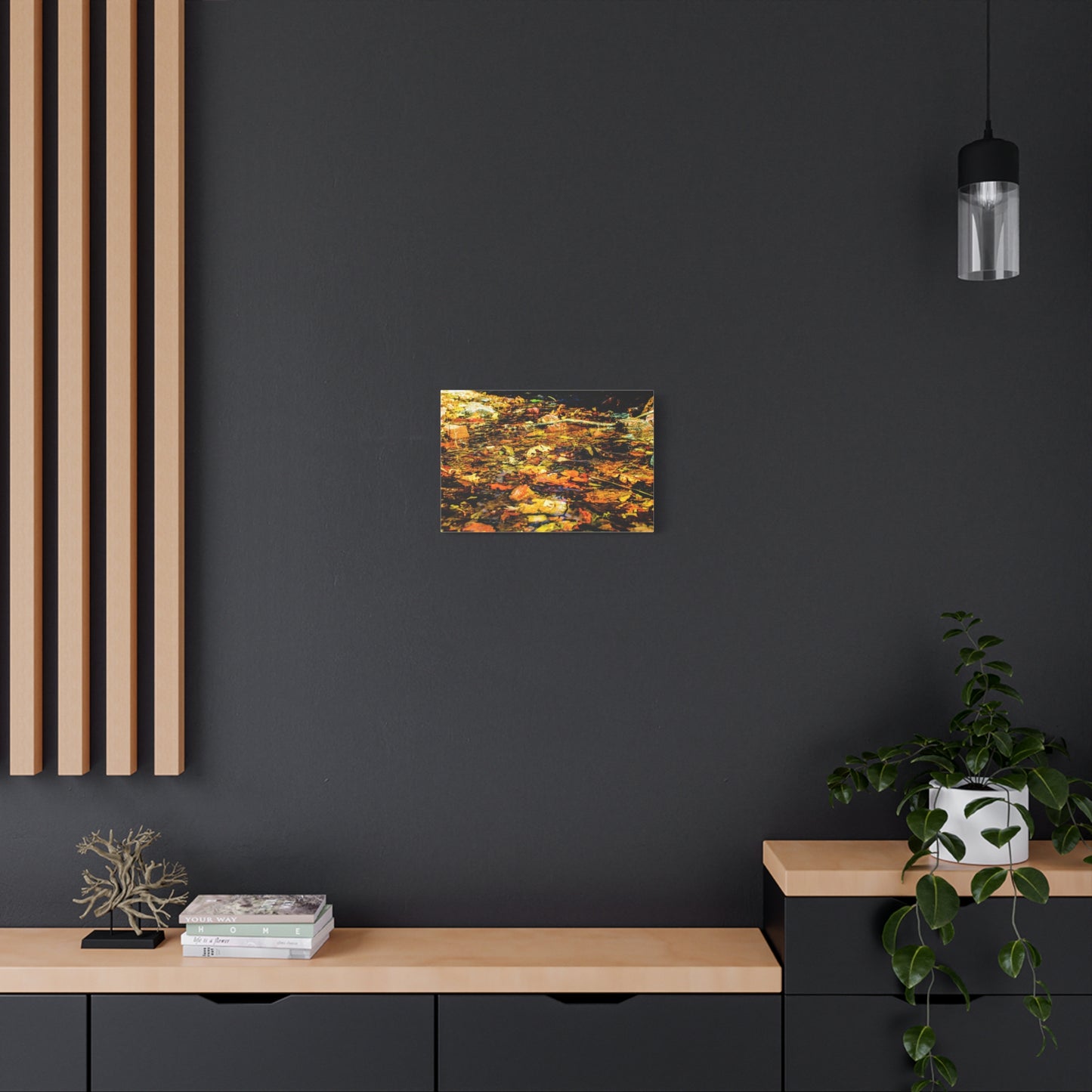 Canvas Print - Fall Leaves in Quiet Stream Photography
