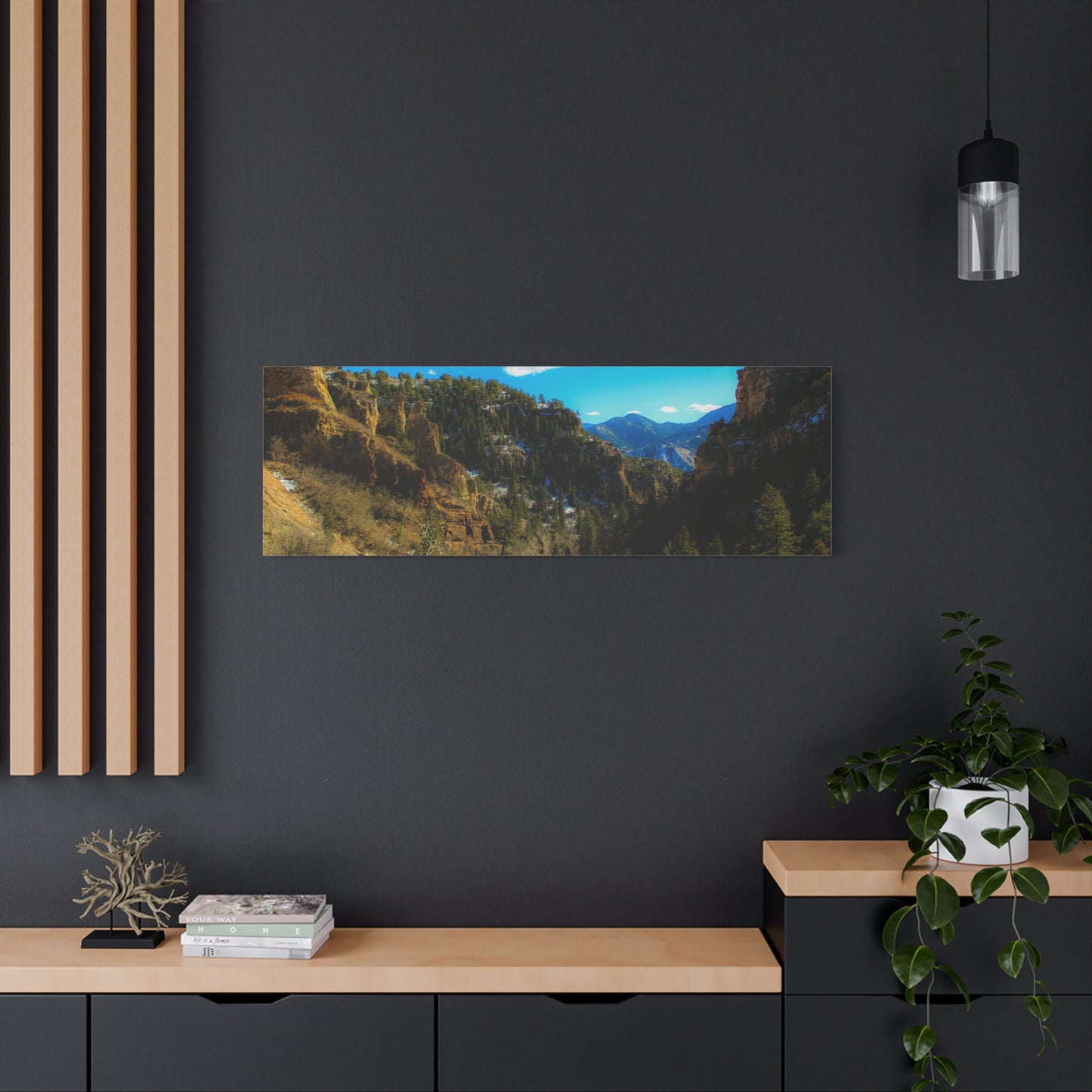Canvas Art Print - Valley with Trees and Blue Sky Photography