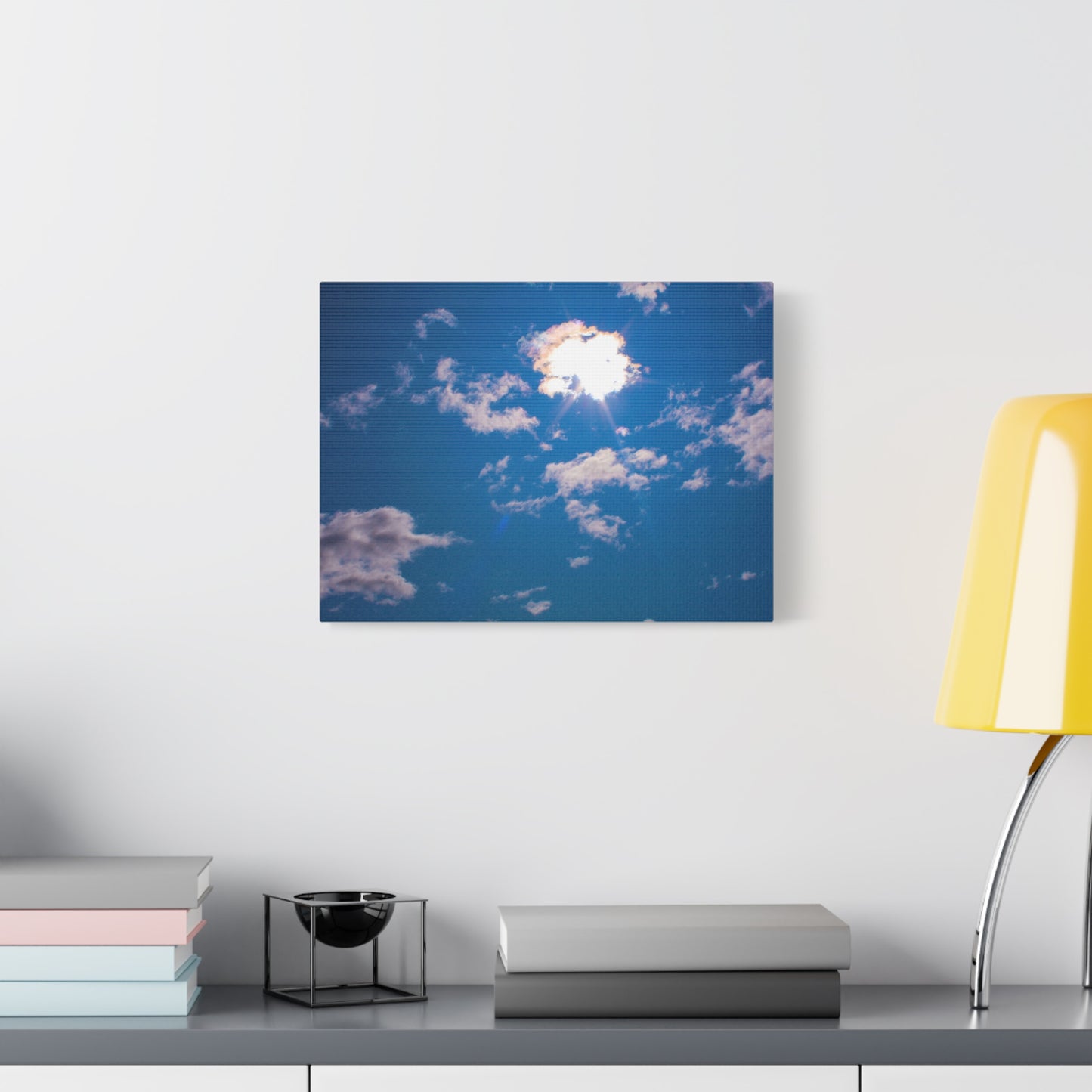 Canvas Wall Art - Blue Sky and Shining Clouds Picture