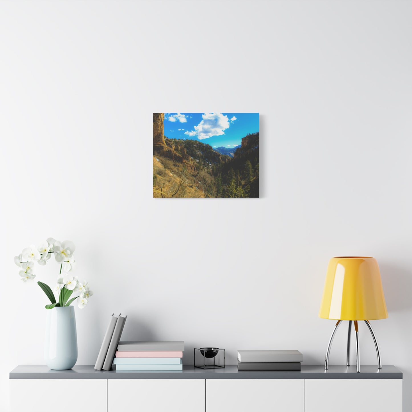 Canvas Art Print - Valley with Trees and Blue Sky Photography
