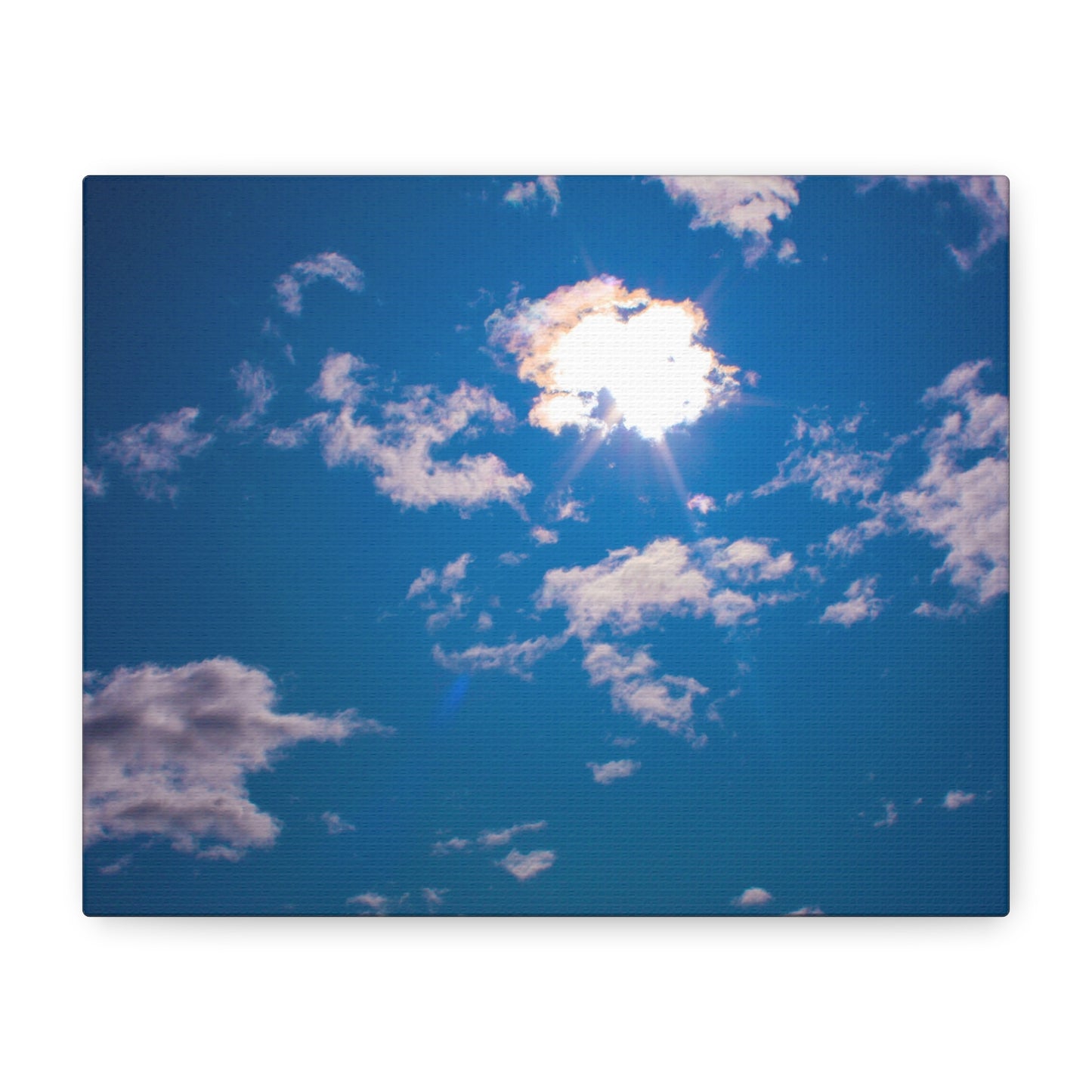 Canvas Wall Art - Blue Sky and Shining Clouds Picture