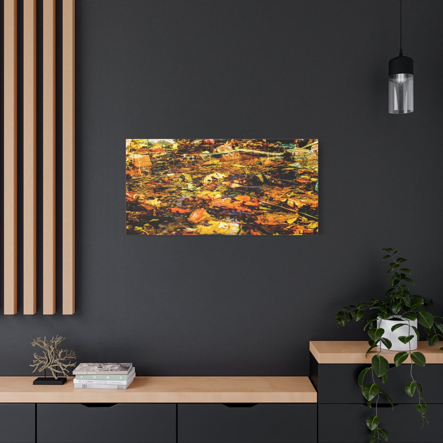 Canvas Print - Fall Leaves in Quiet Stream Photography