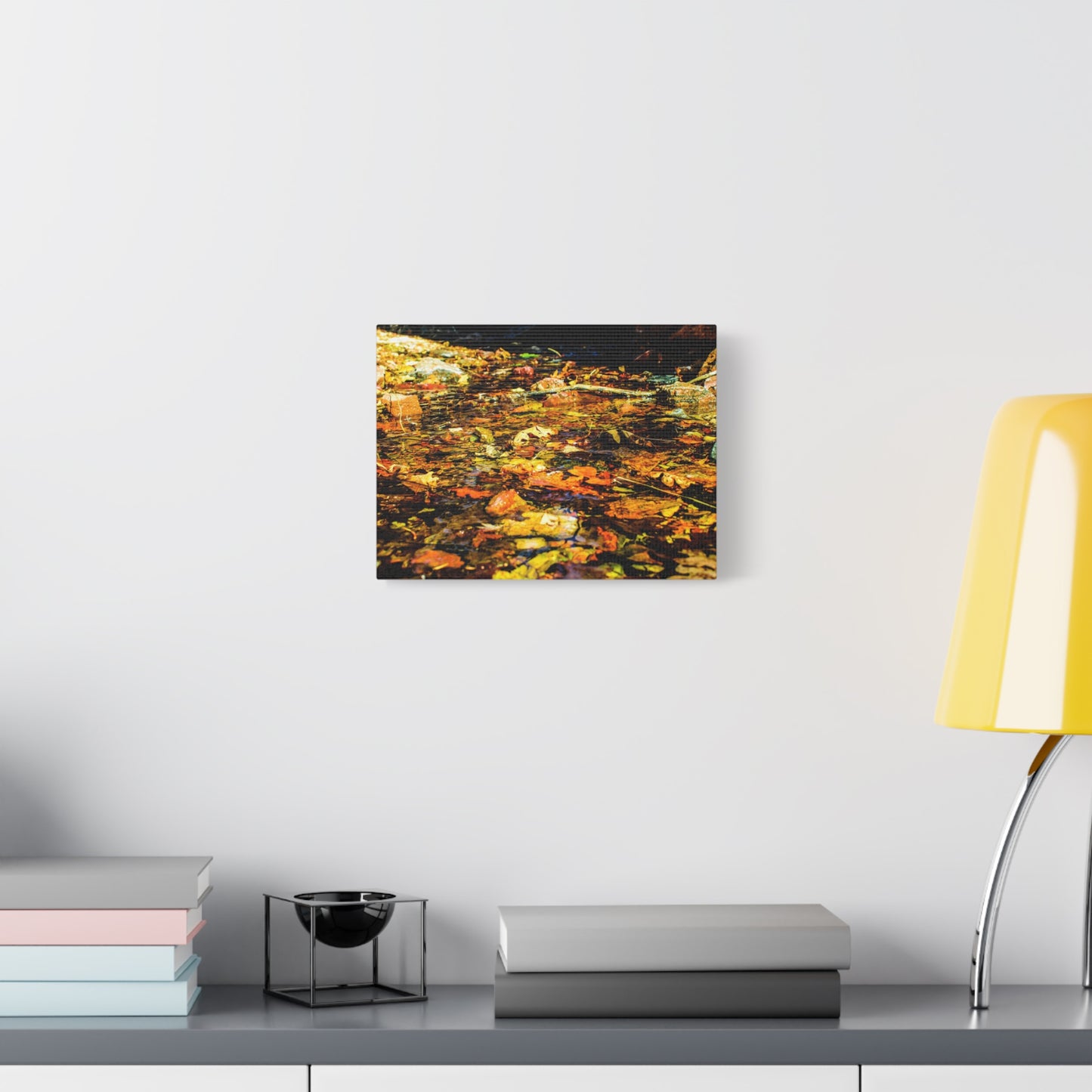 Canvas Print - Fall Leaves in Quiet Stream Photography
