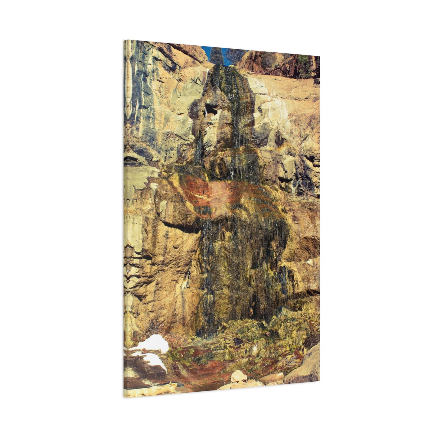 Canvas Wall Art - Mossy Waterfall Photo