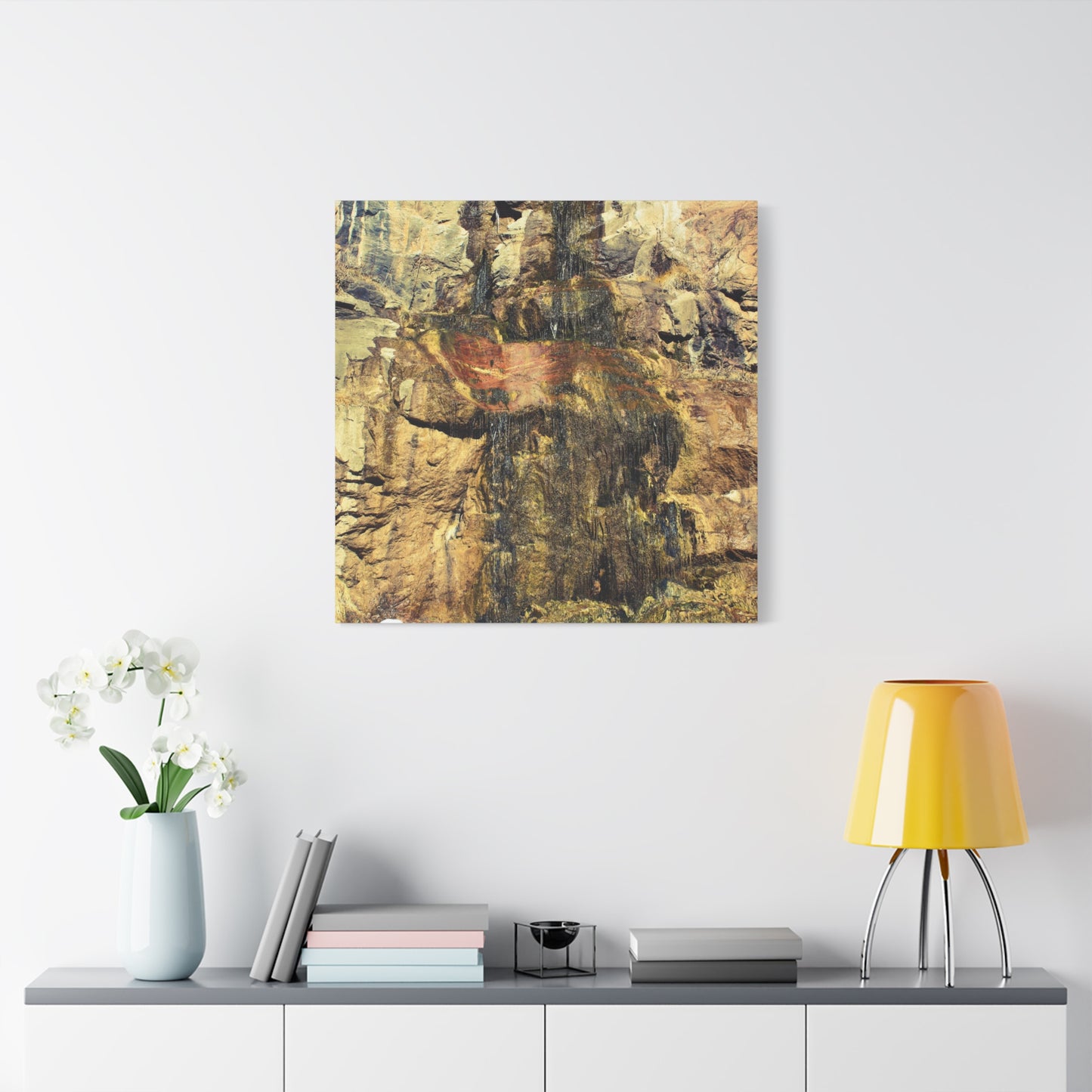 Canvas Wall Art - Mossy Waterfall Photo