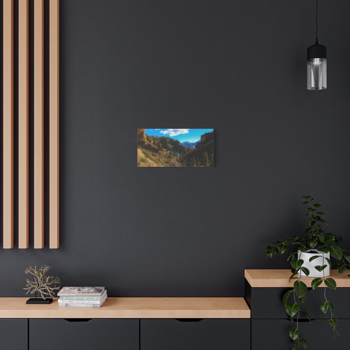Canvas Art Print - Valley with Trees and Blue Sky Photography