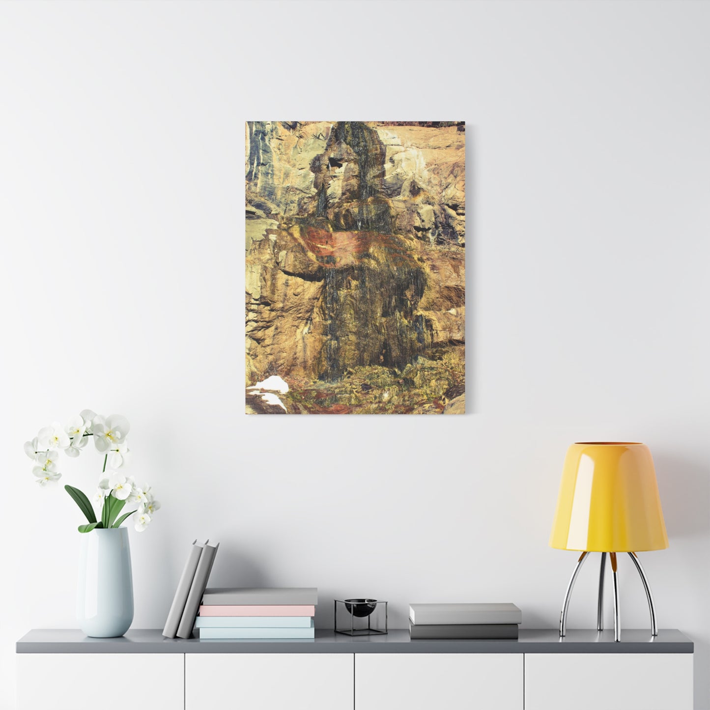 Canvas Wall Art - Mossy Waterfall Photo
