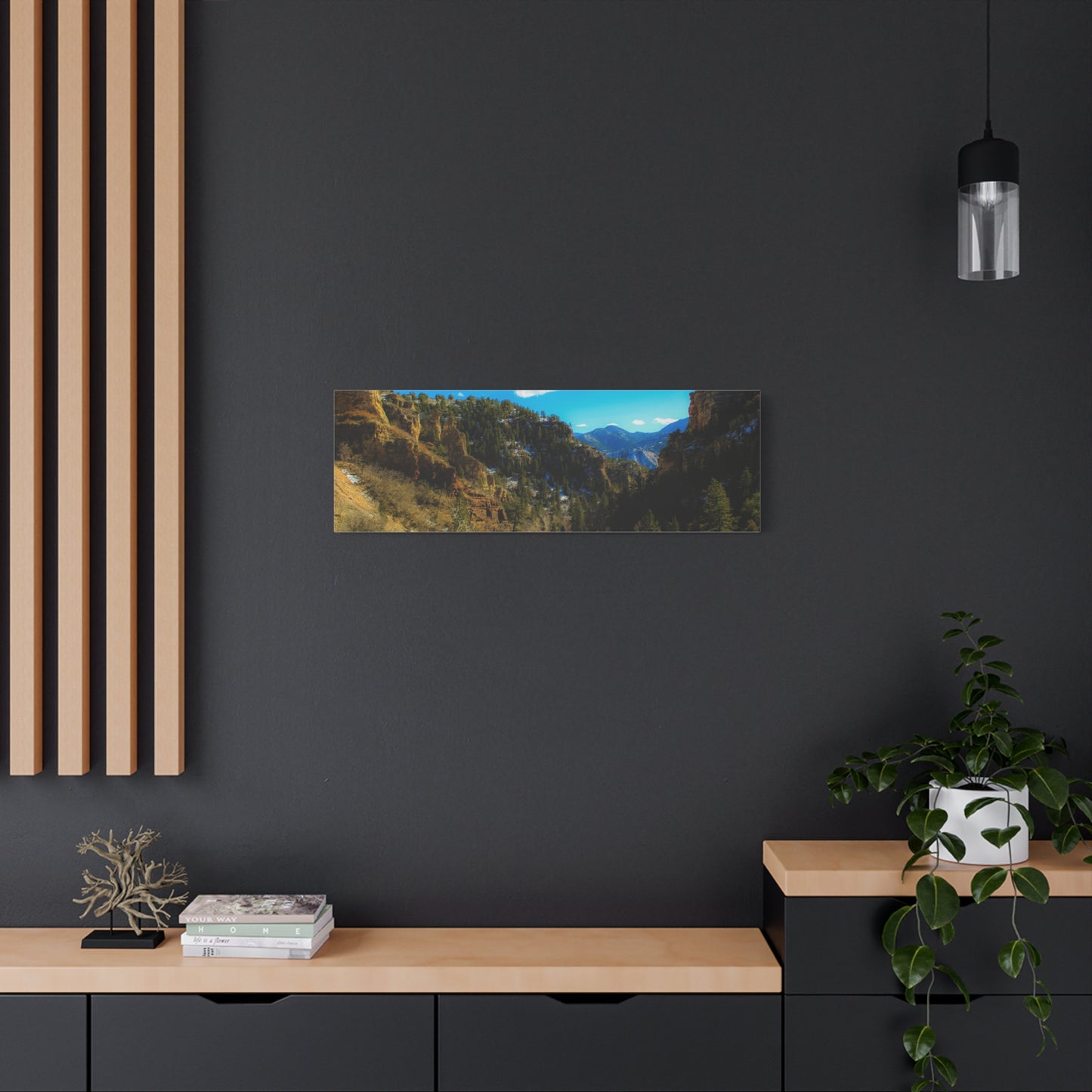 Canvas Art Print - Valley with Trees and Blue Sky Photography