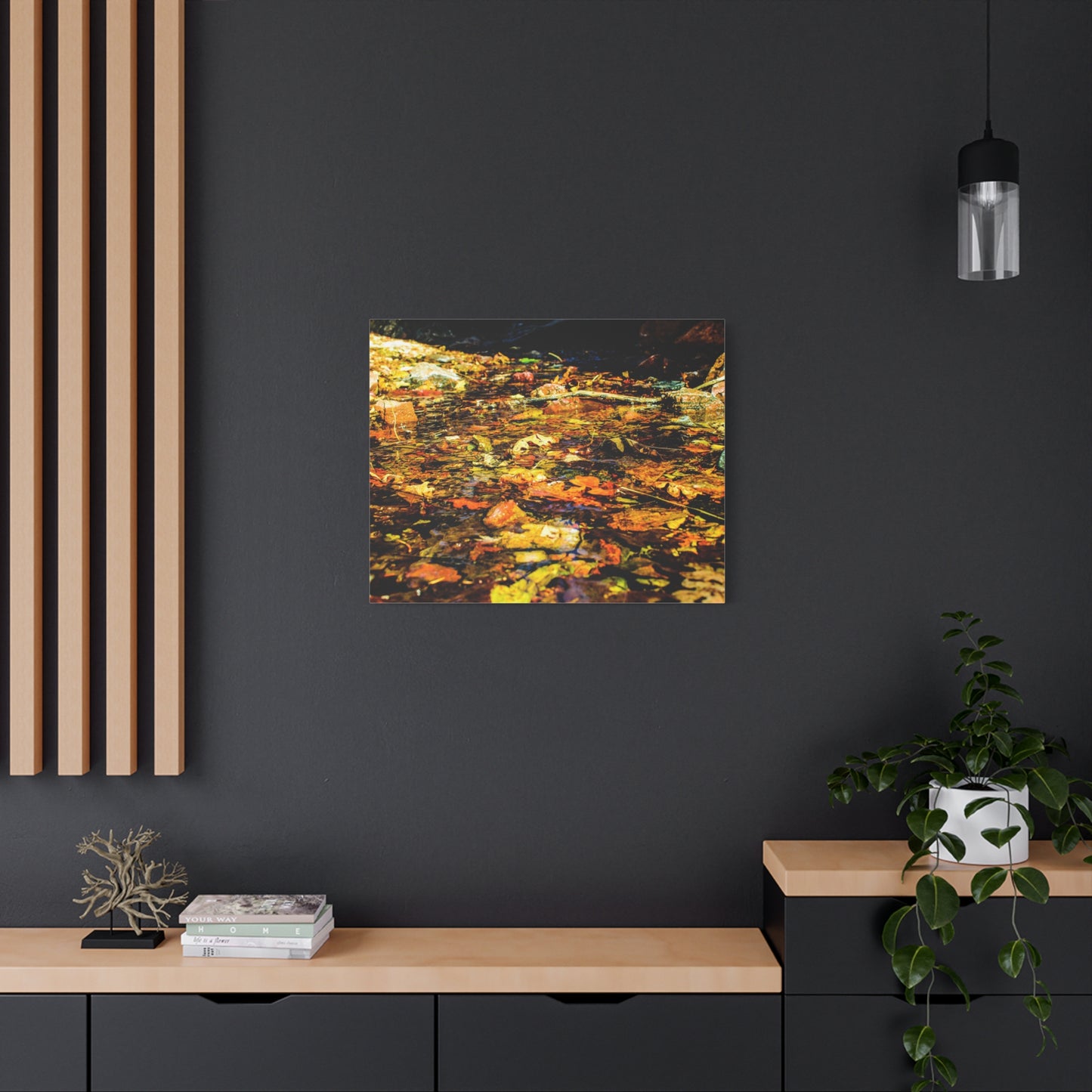 Canvas Print - Fall Leaves in Quiet Stream Photography