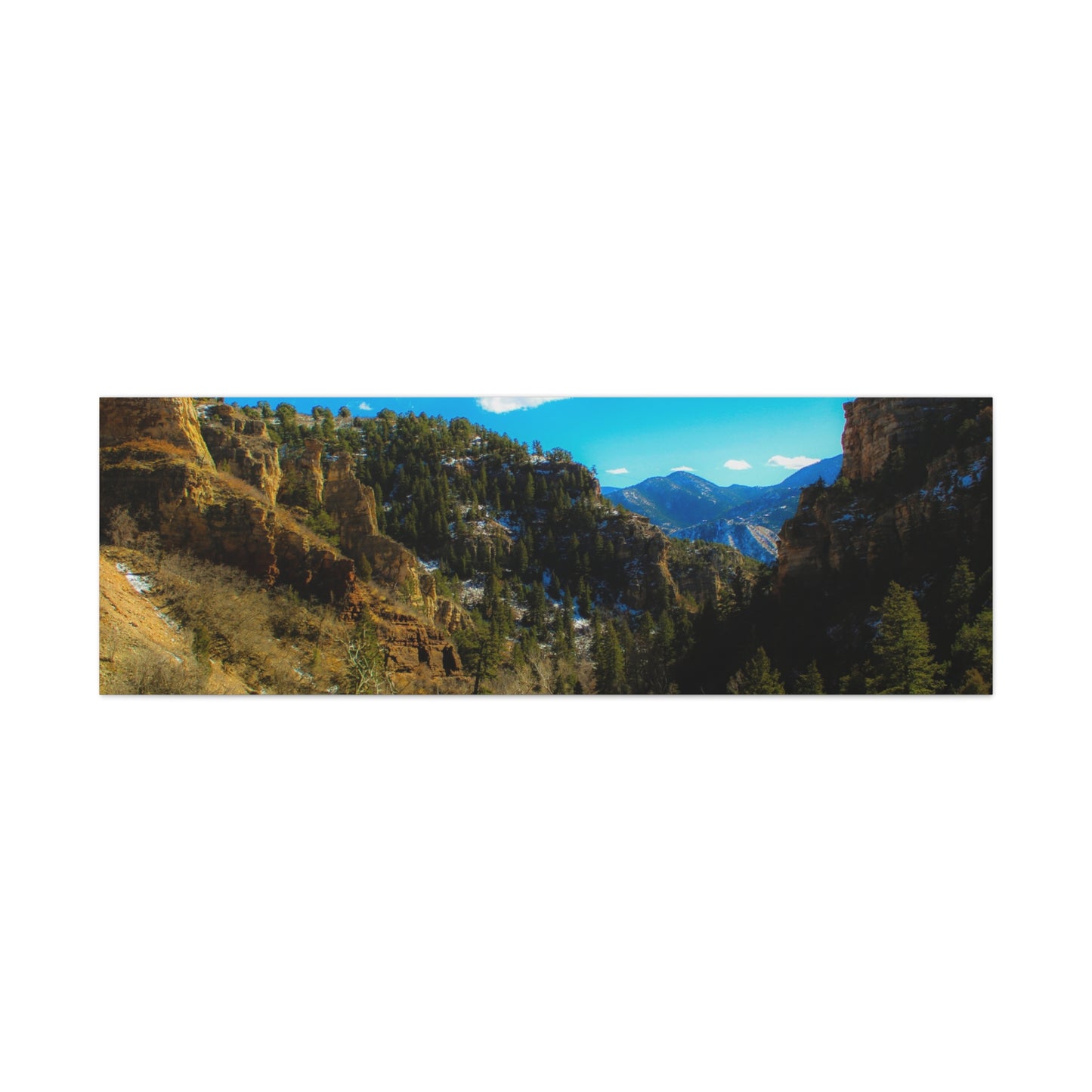 Canvas Art Print - Valley with Trees and Blue Sky Photography