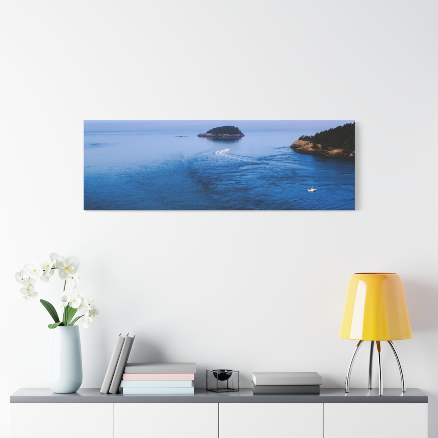 Canvas Print - Distant Island Ocean View Photography