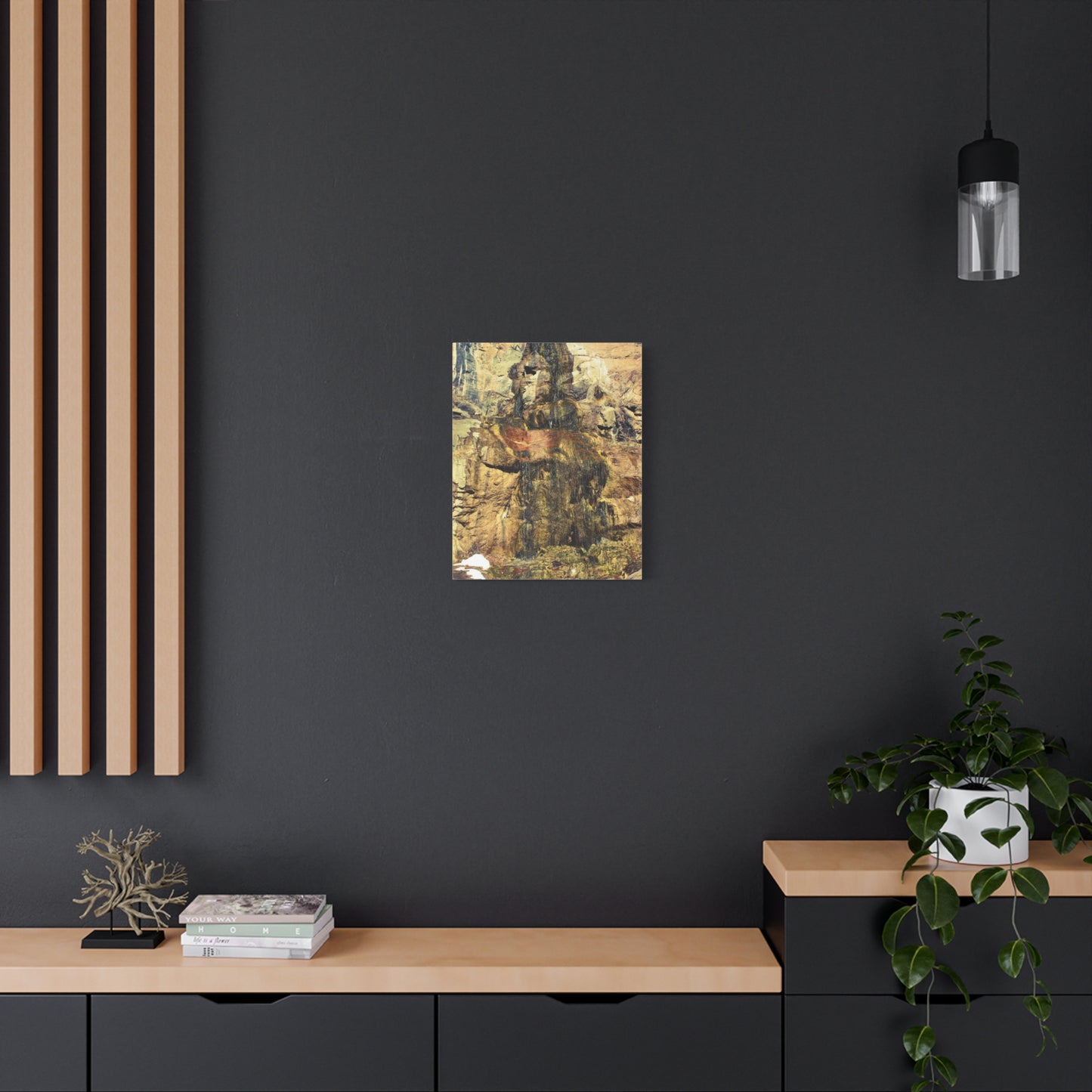 Canvas Wall Art - Mossy Waterfall Photo