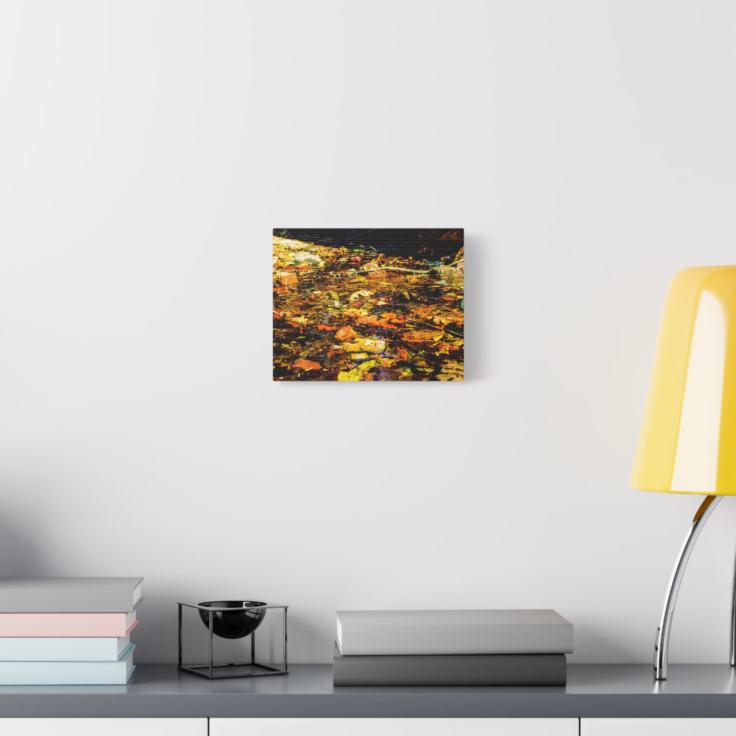 Canvas Print - Fall Leaves in Quiet Stream Photography