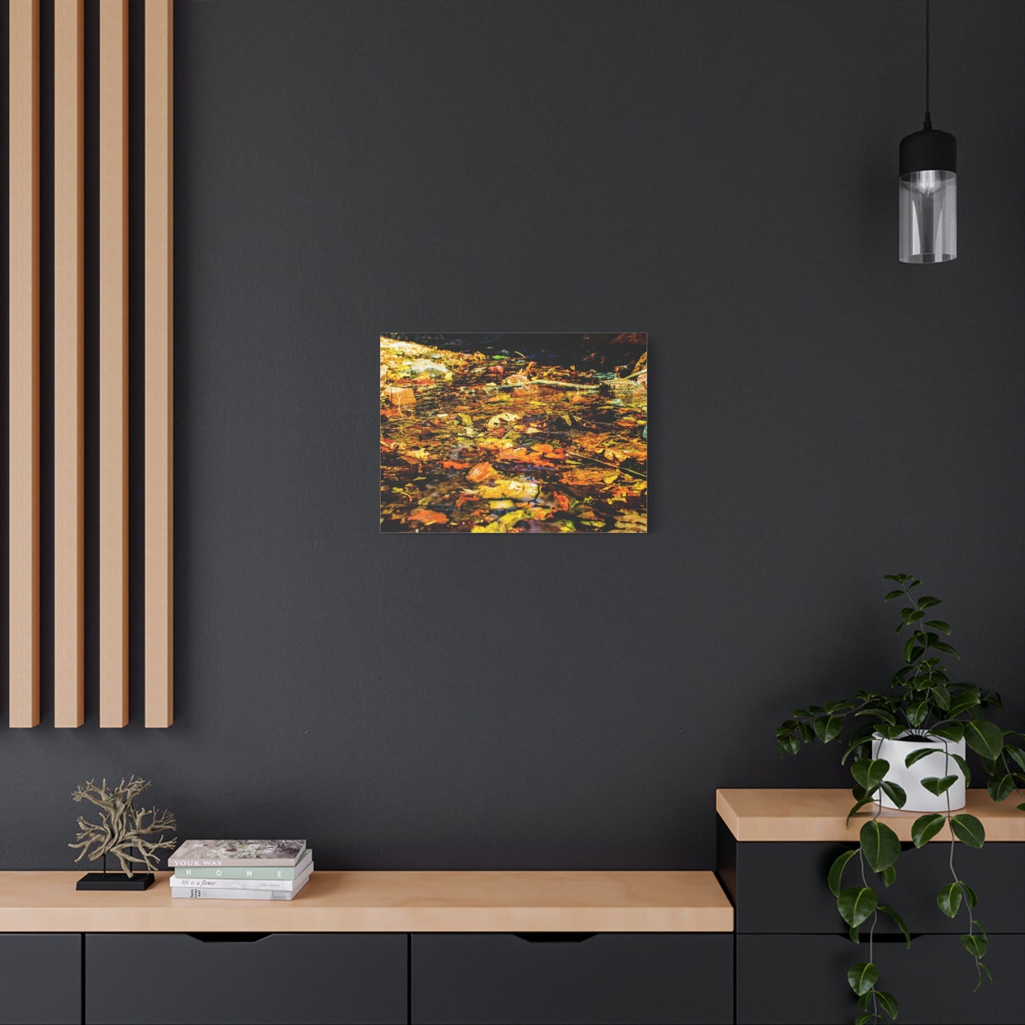 Canvas Print - Fall Leaves in Quiet Stream Photography