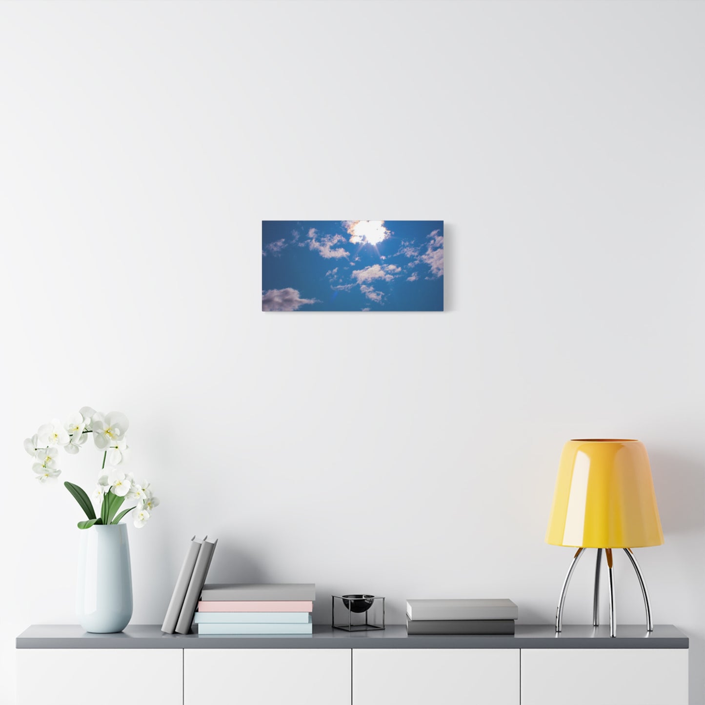 Canvas Wall Art - Blue Sky and Shining Clouds Picture