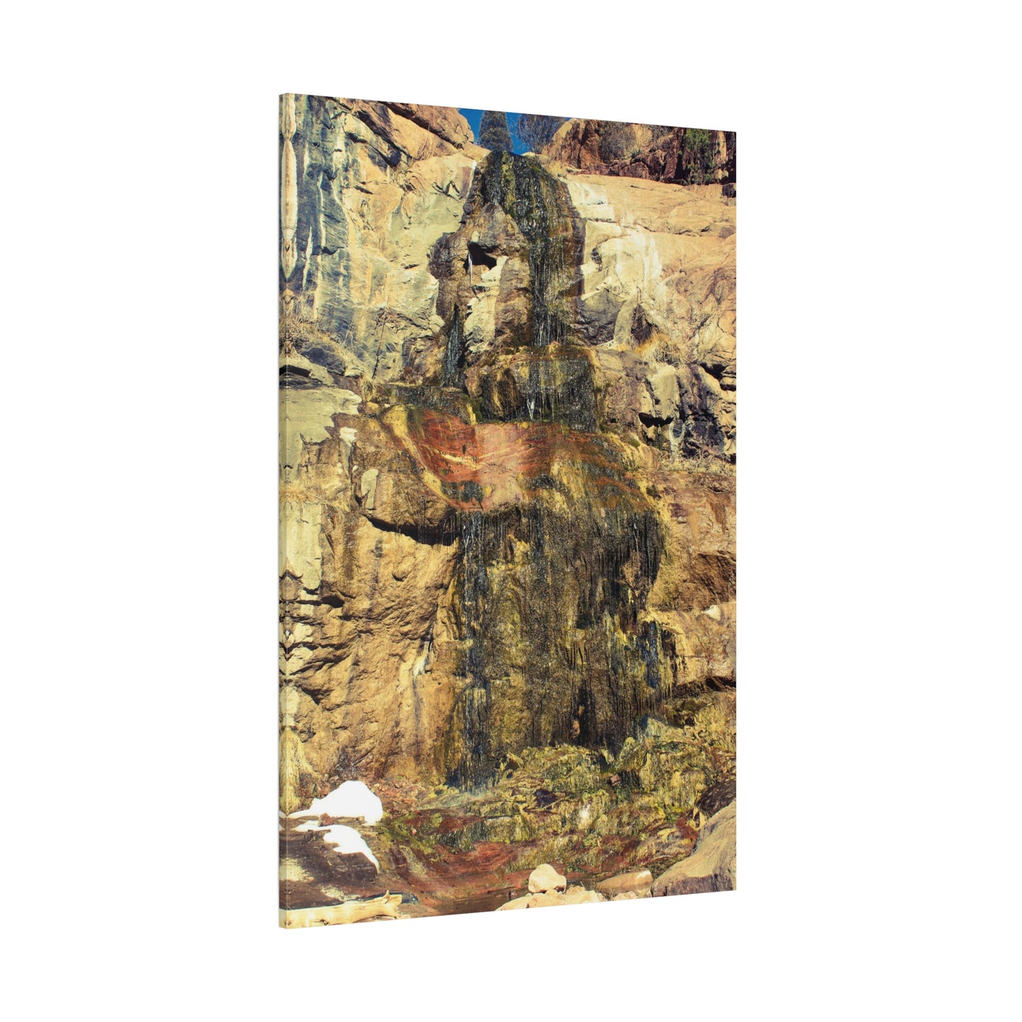 Canvas Wall Art - Mossy Waterfall Photo