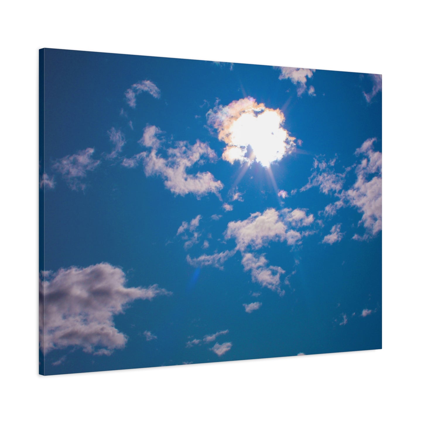 Canvas Wall Art - Blue Sky and Shining Clouds Picture