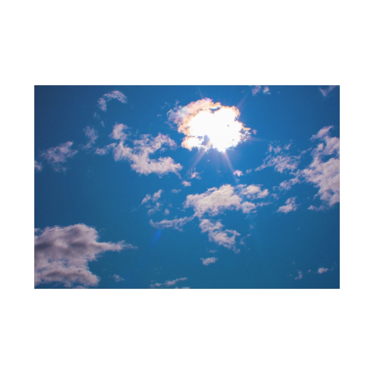 Canvas Wall Art - Blue Sky and Shining Clouds Picture