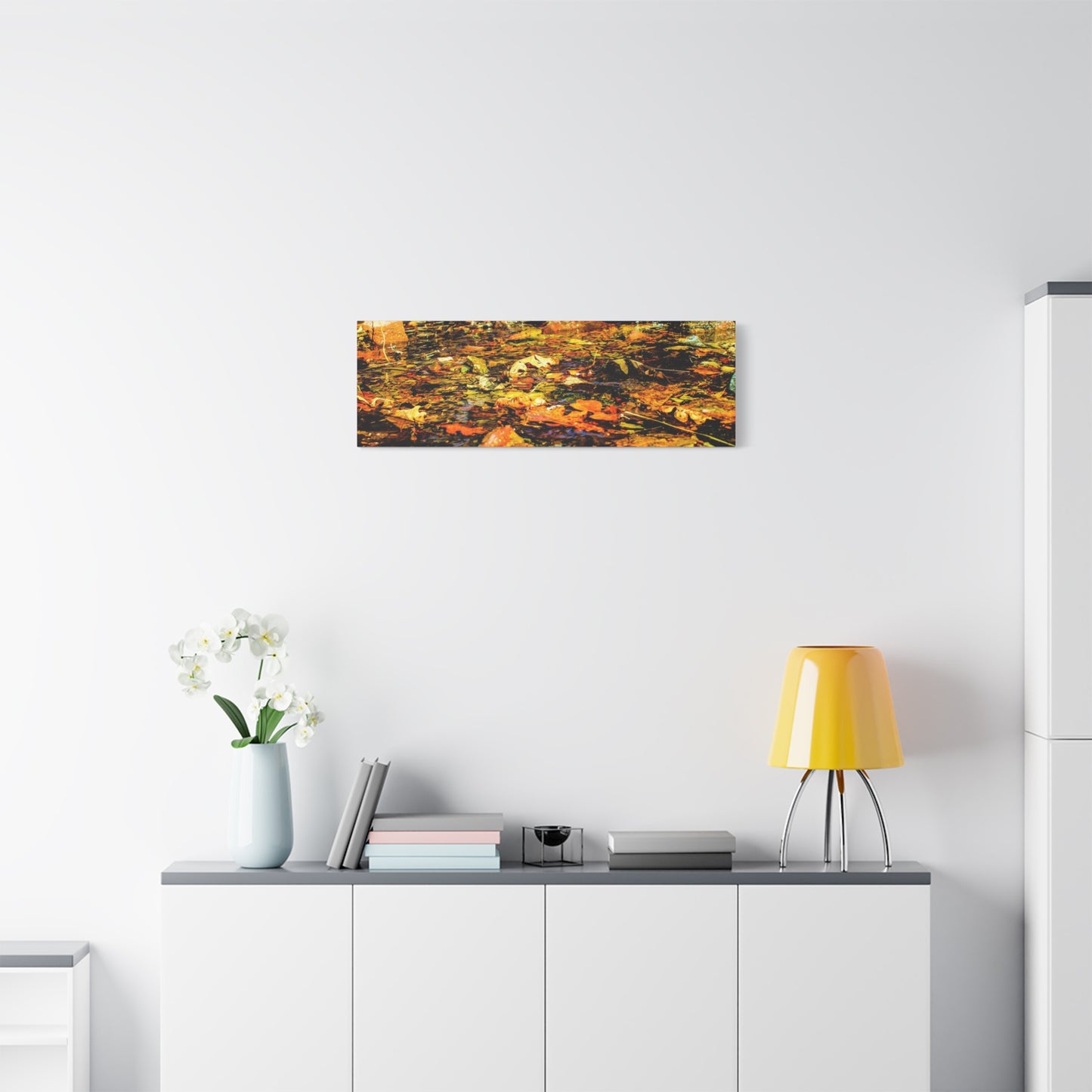 Canvas Print - Fall Leaves in Quiet Stream Photography