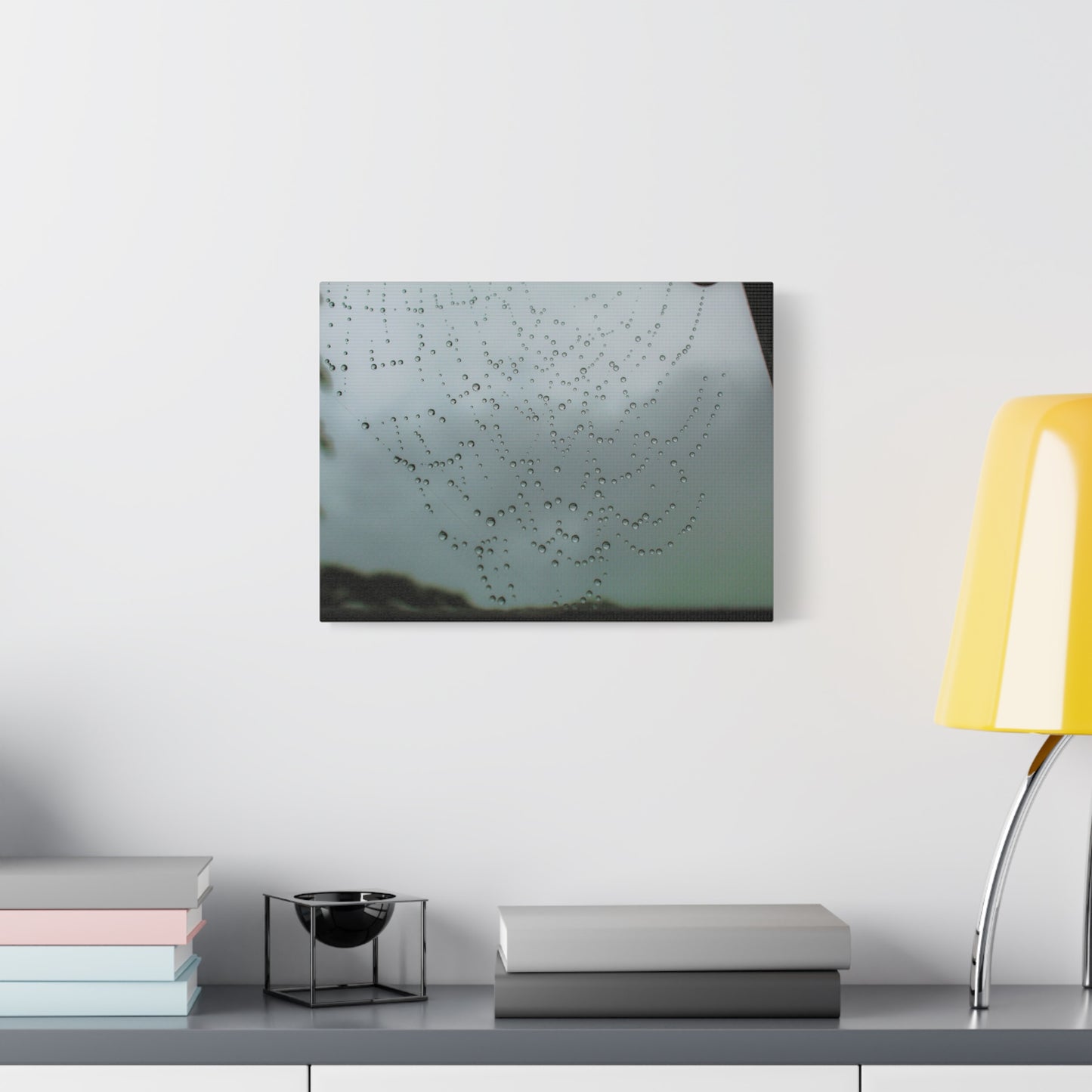 Canvas Print - Morning Dew on Spider Web Photo