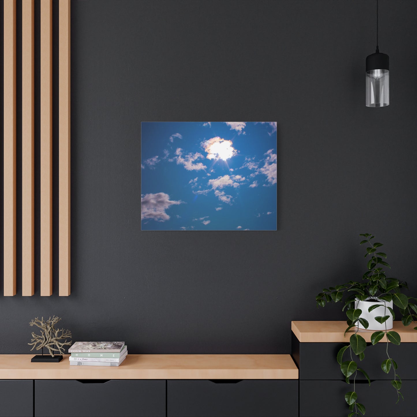 Canvas Wall Art - Blue Sky and Shining Clouds Picture