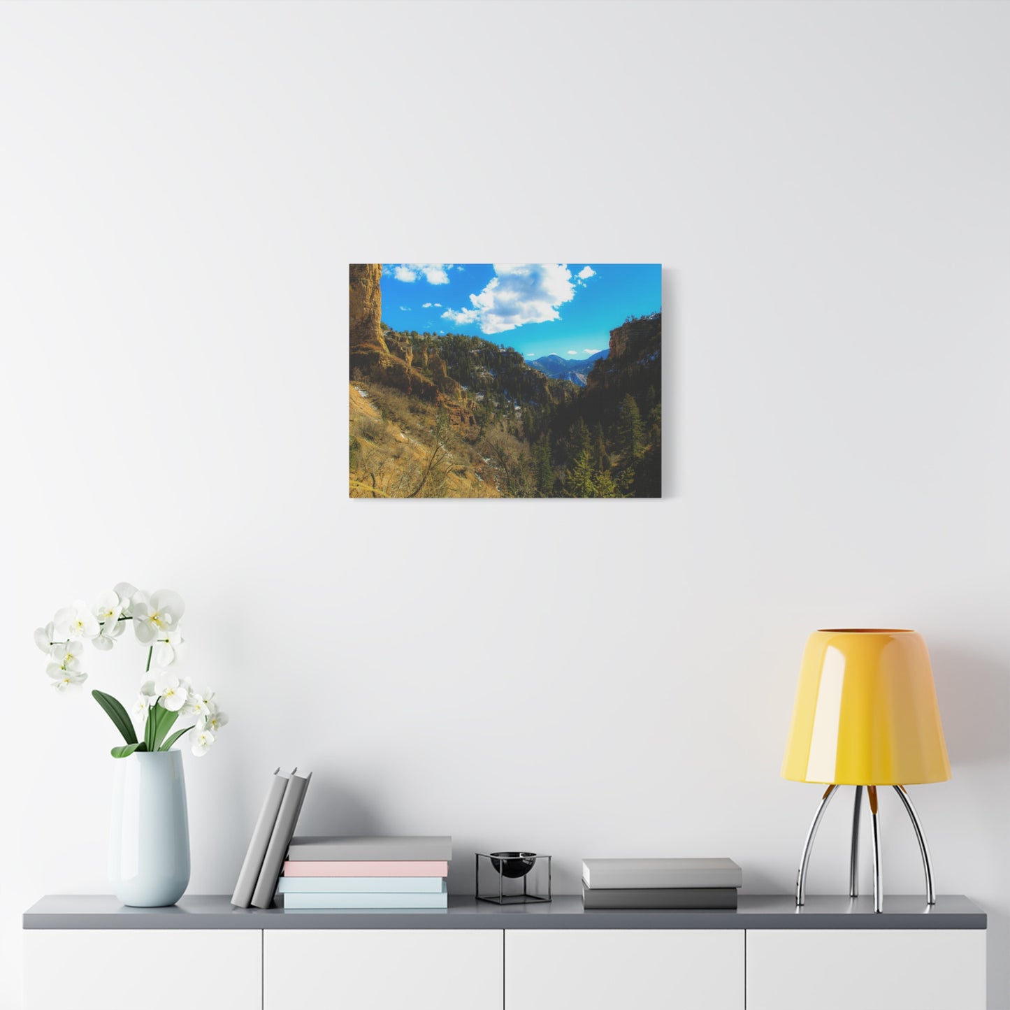 Canvas Art Print - Valley with Trees and Blue Sky Photography