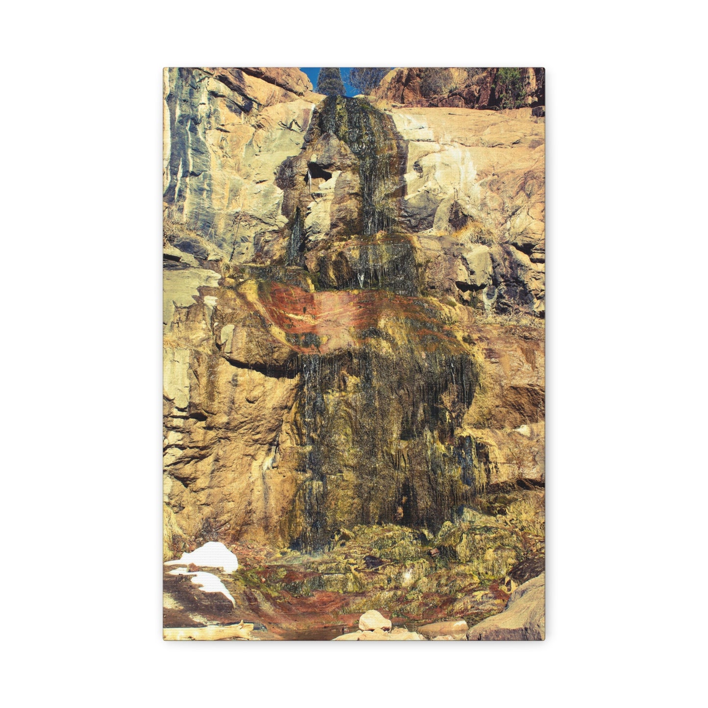 Canvas Wall Art - Mossy Waterfall Photo