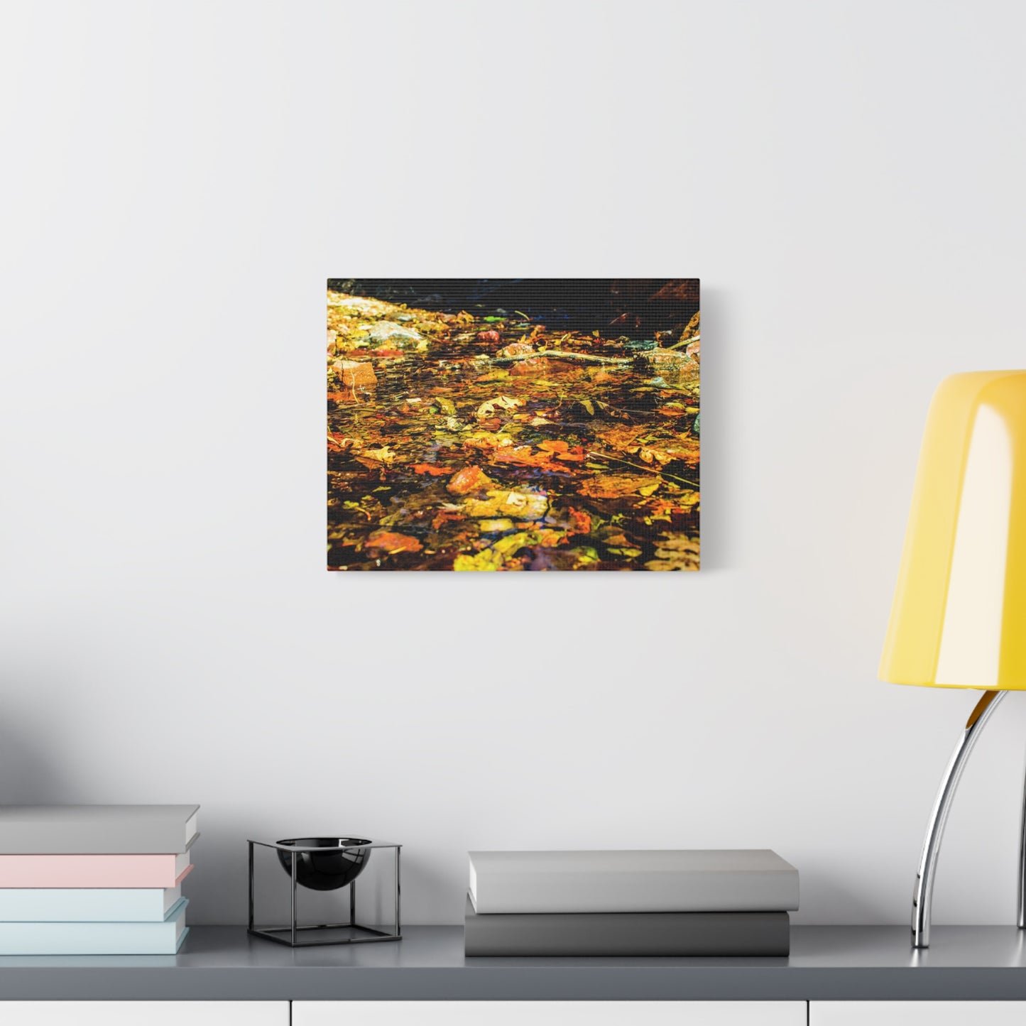 Canvas Print - Fall Leaves in Quiet Stream Photography
