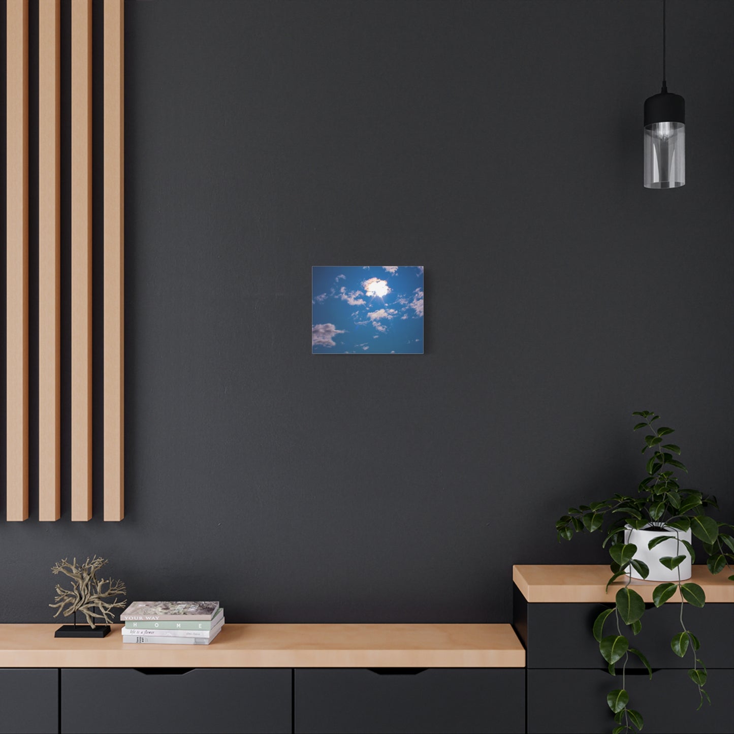 Canvas Wall Art - Blue Sky and Shining Clouds Picture