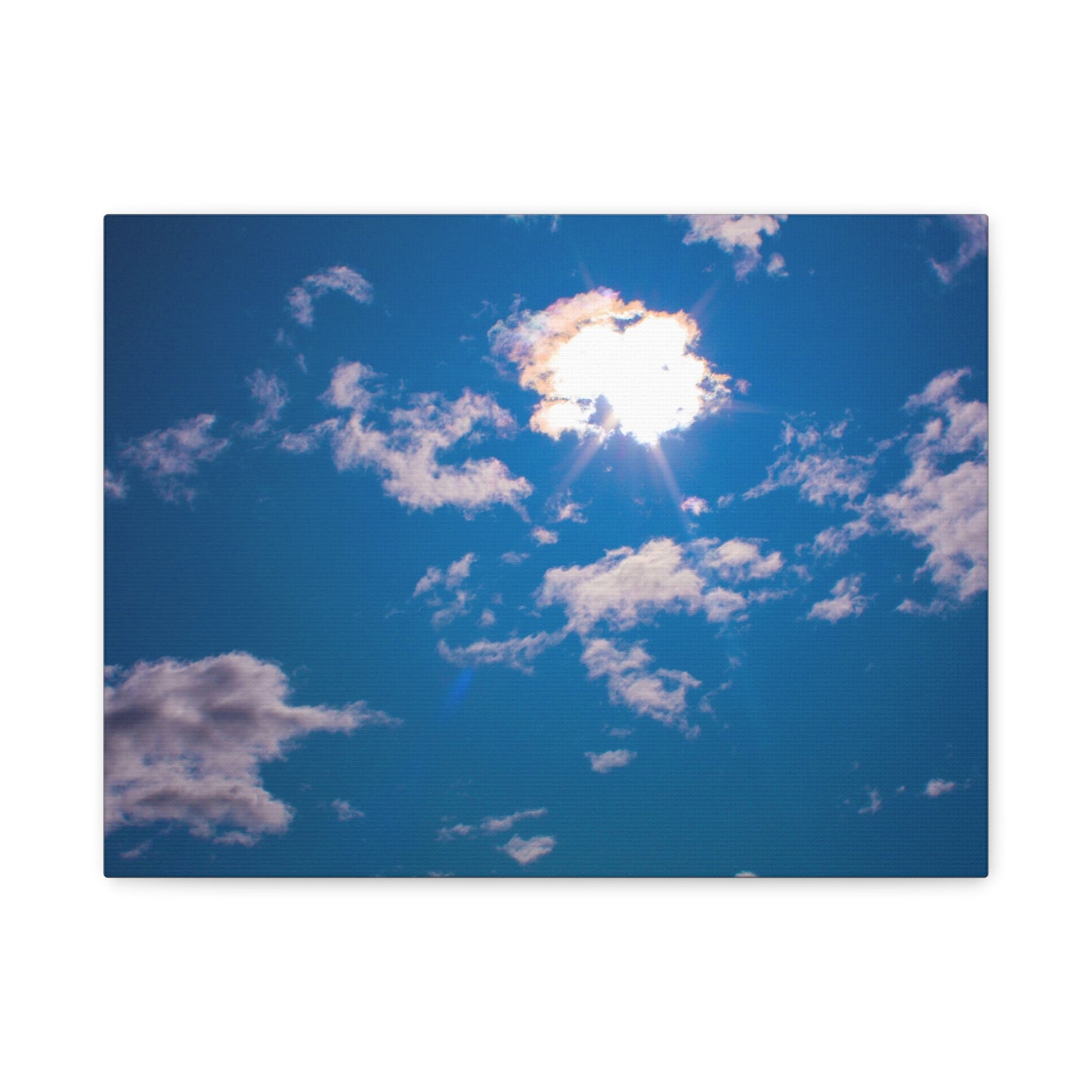 Canvas Wall Art - Blue Sky and Shining Clouds Picture