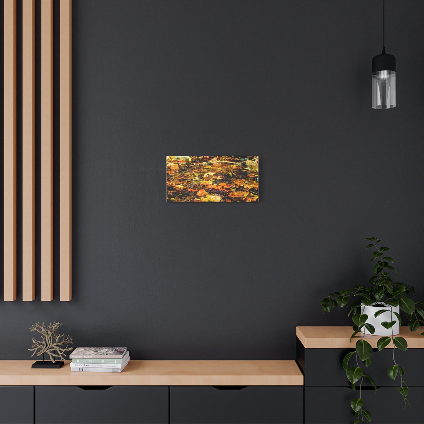Canvas Print - Fall Leaves in Quiet Stream Photography