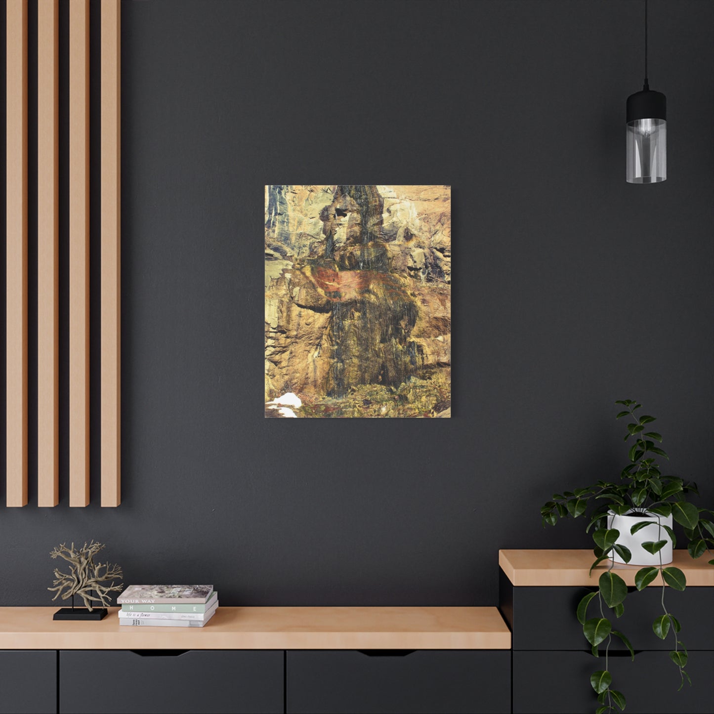Canvas Wall Art - Mossy Waterfall Photo